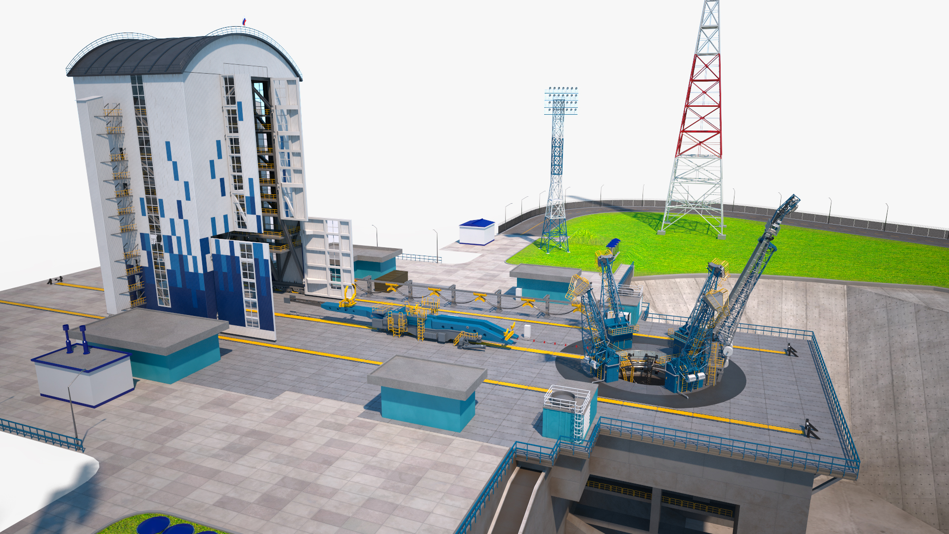 3D Vostochny Cosmodrome Russian Spaceport model