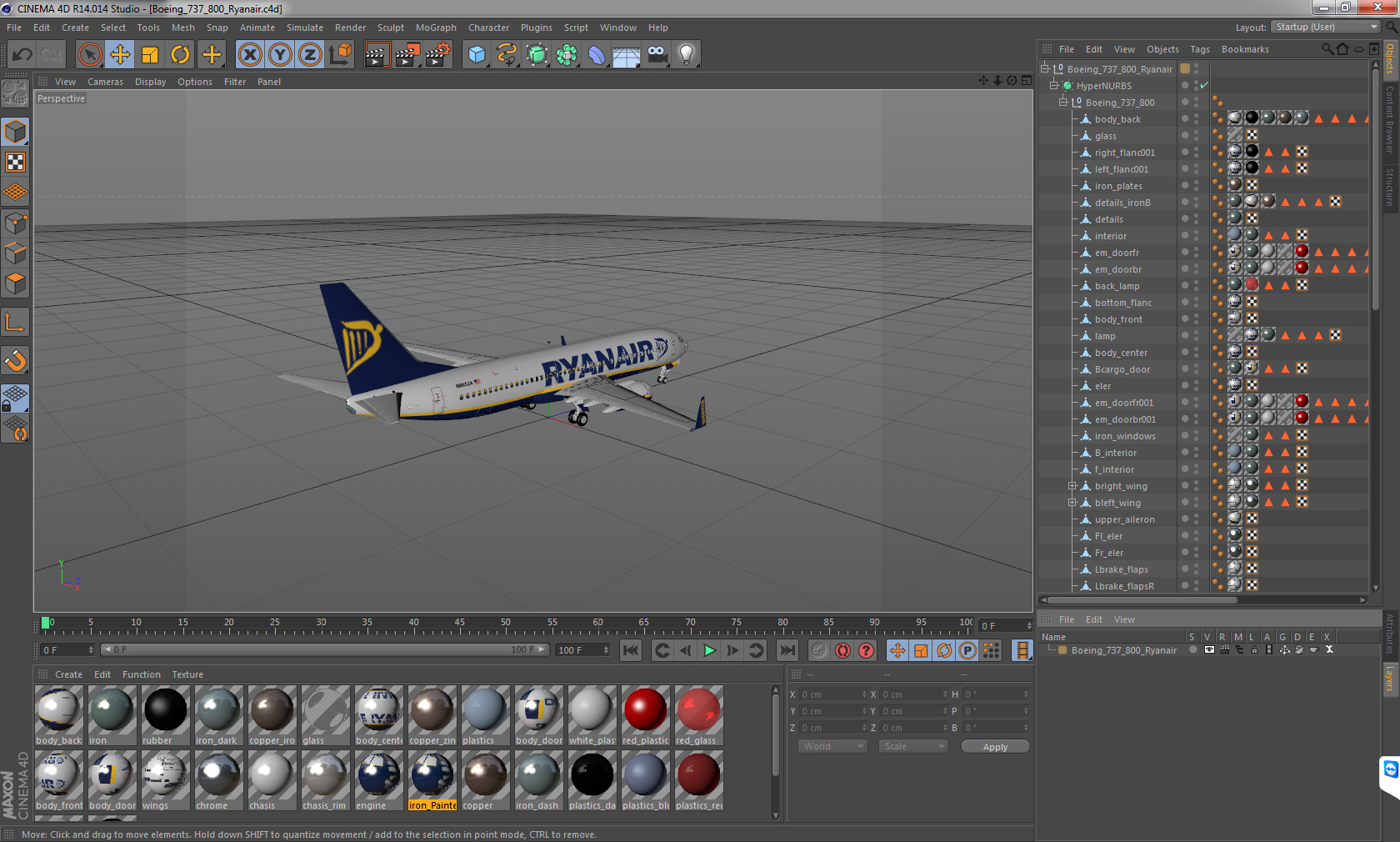Boeing 737 800 Ryanair 3D