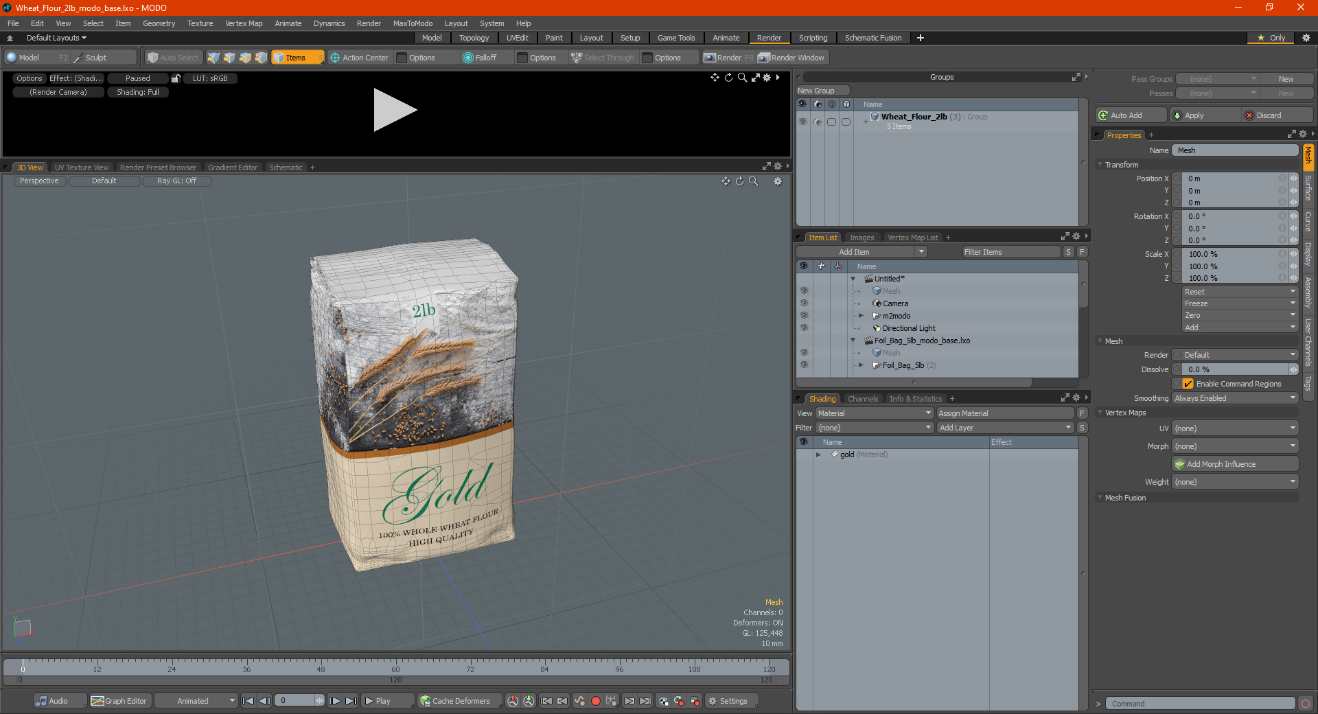 3D model Wheat Flour 2lb