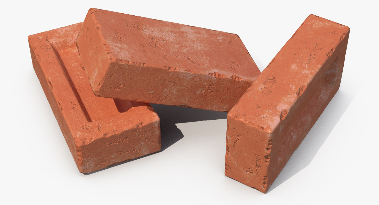 3D Various Red Bricks model