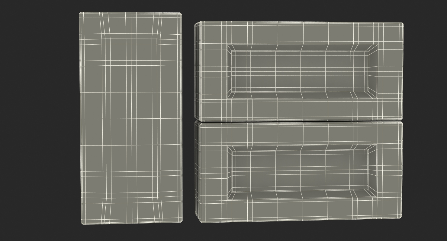 3D Various Red Bricks model