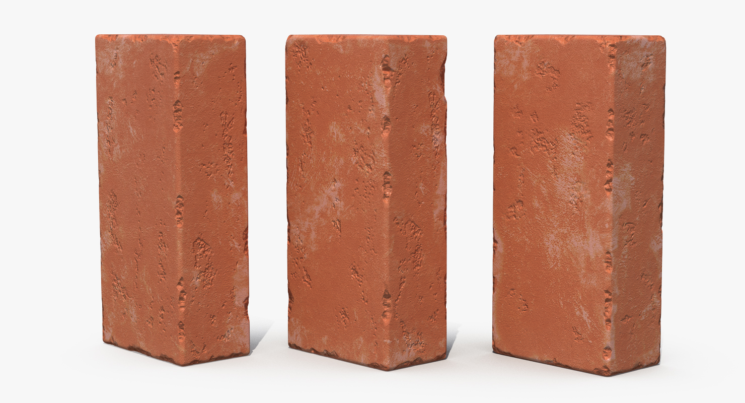 3D Various Red Bricks model