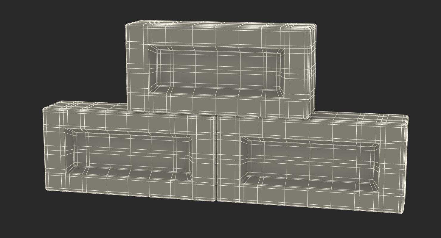 3D Various Red Bricks model