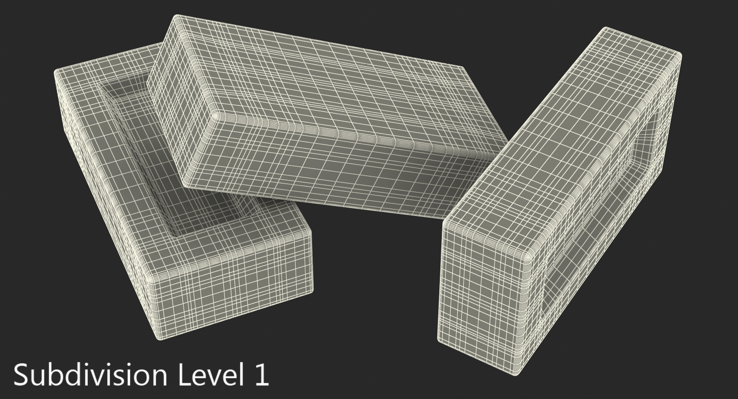 3D Various Red Bricks model