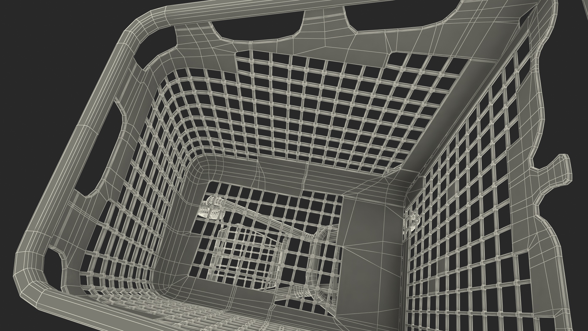 PP Plastic Shopping Cart 170L 3D model