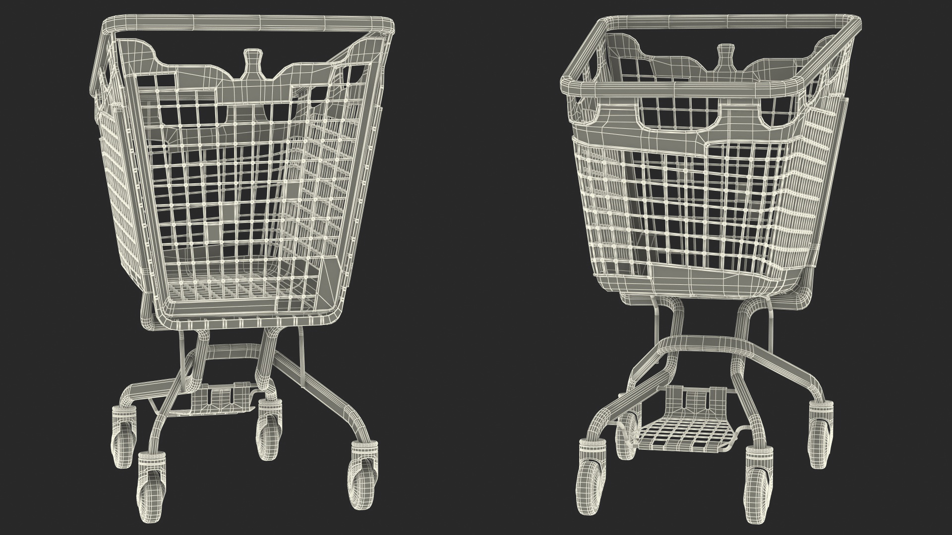 PP Plastic Shopping Cart 170L 3D model