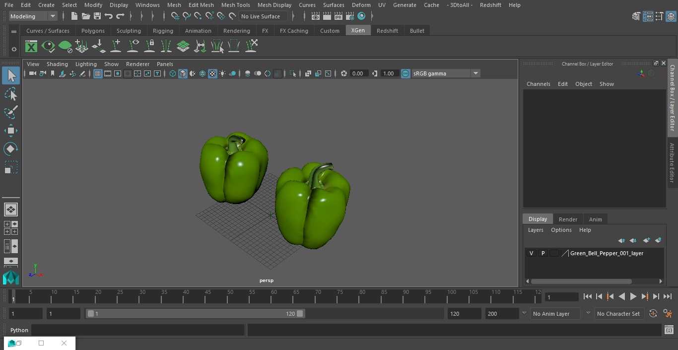 Green Bell Pepper 3D
