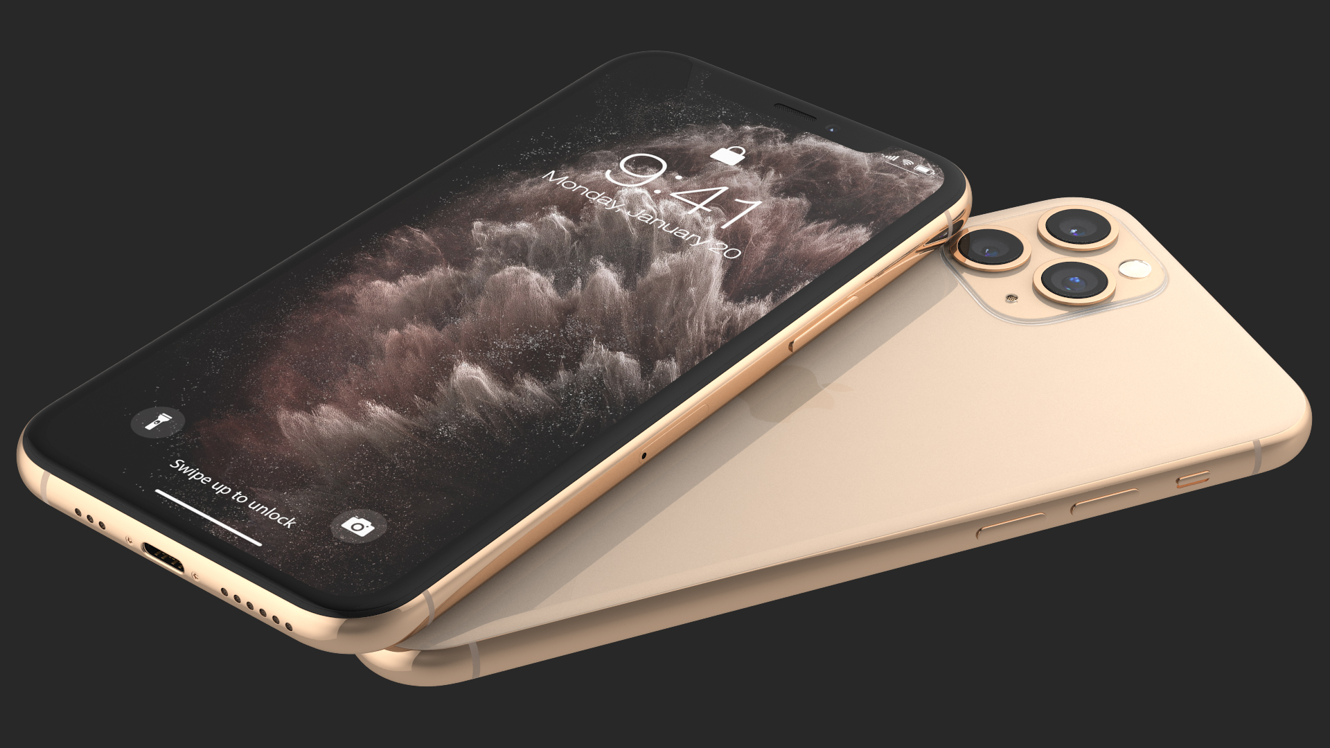 Apple iPhone 11 Pro Gold 3D model