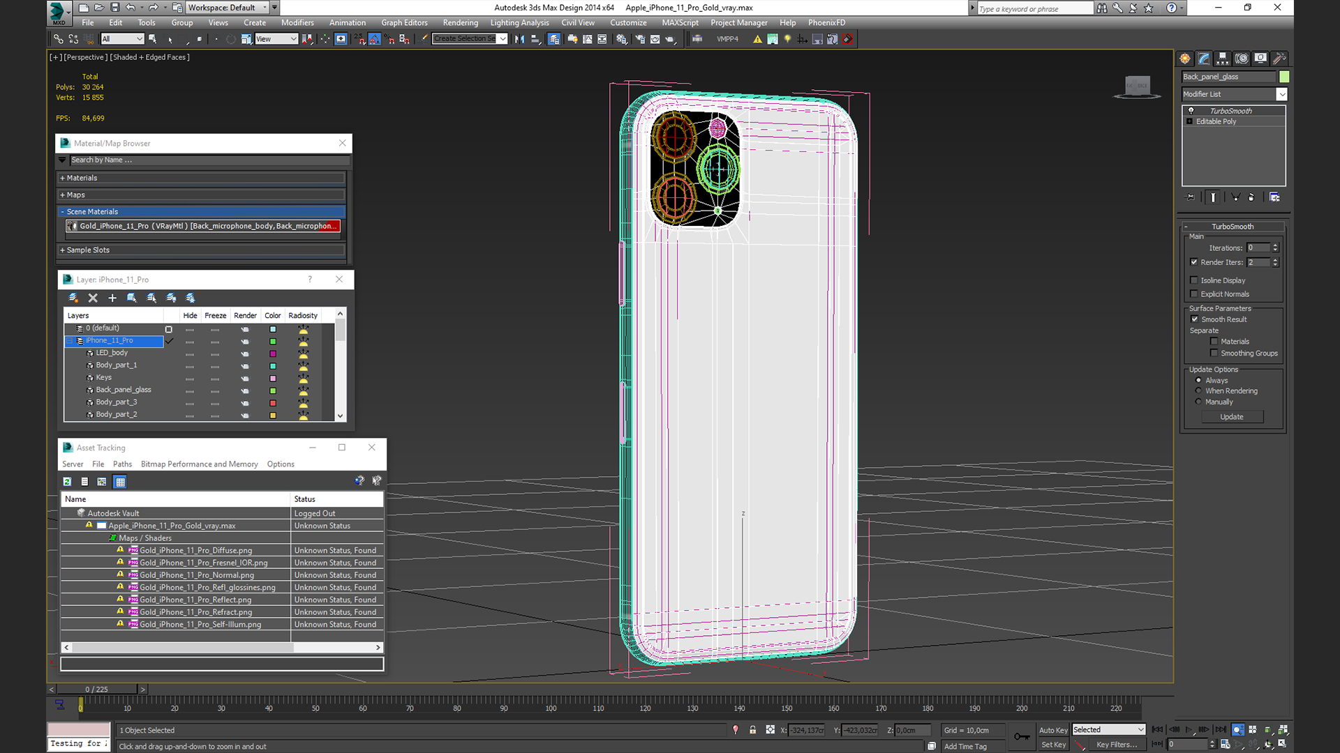 Apple iPhone 11 Pro Gold 3D model