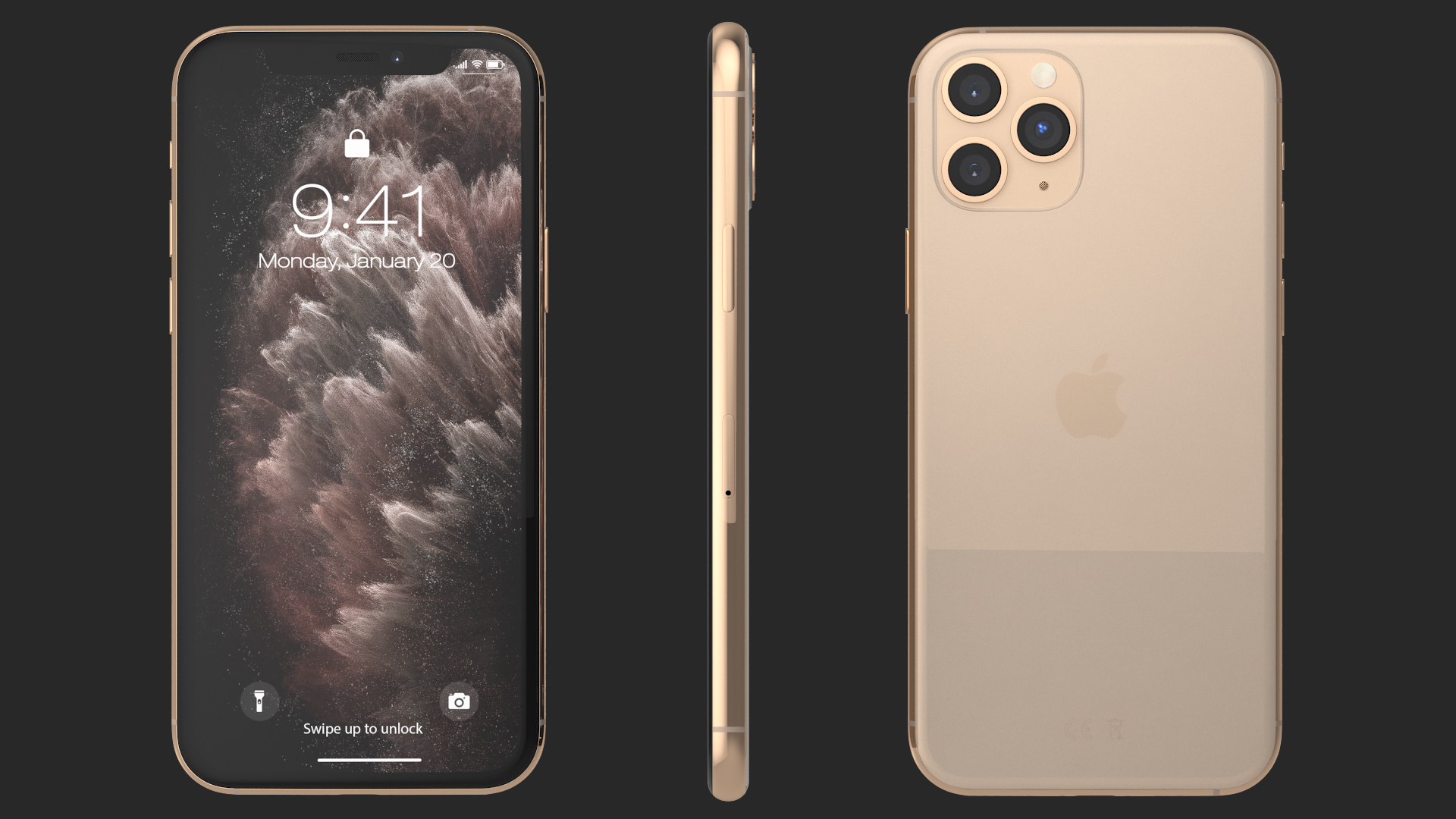 Apple iPhone 11 Pro Gold 3D model