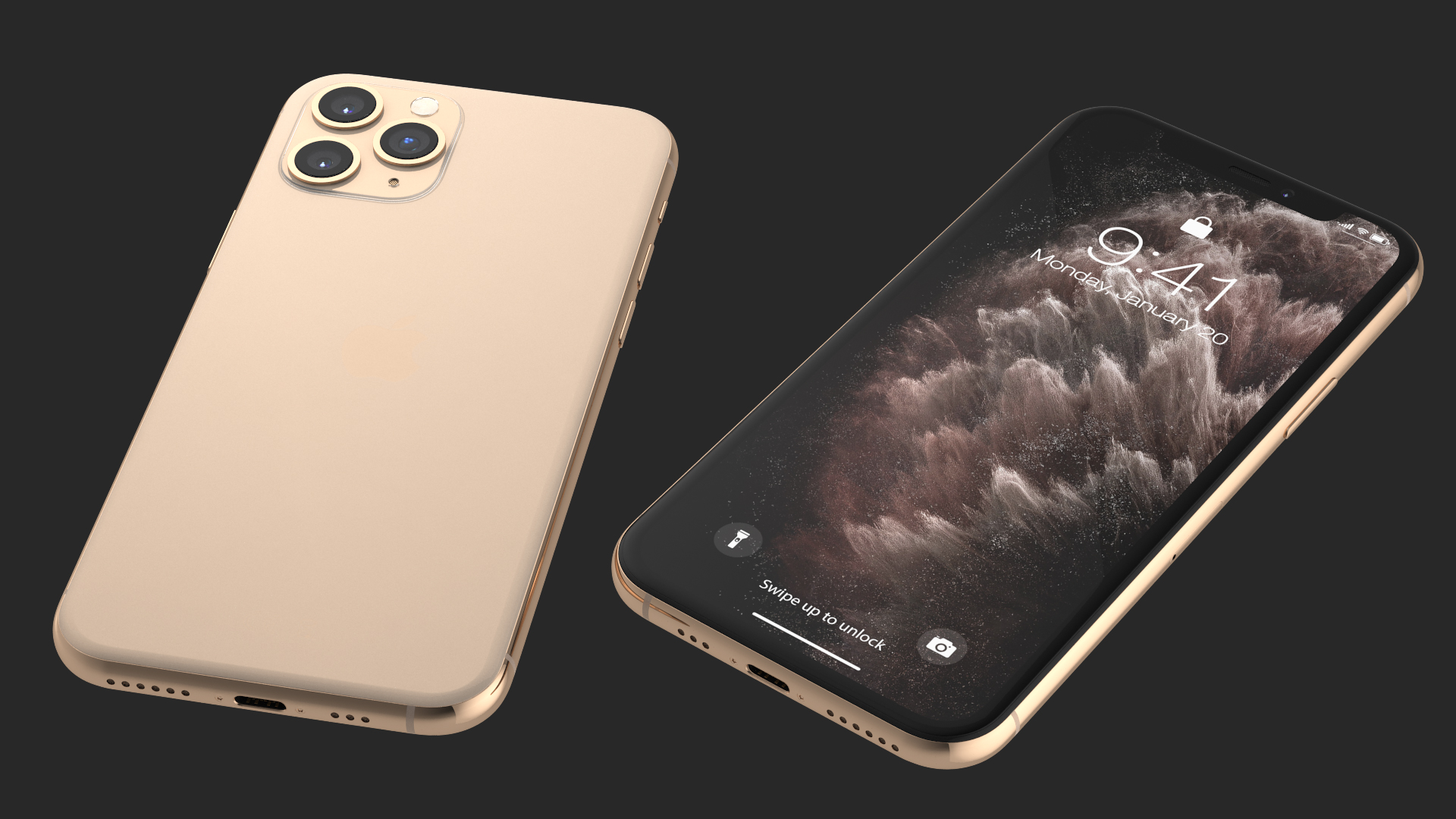 Apple iPhone 11 Pro Gold 3D model