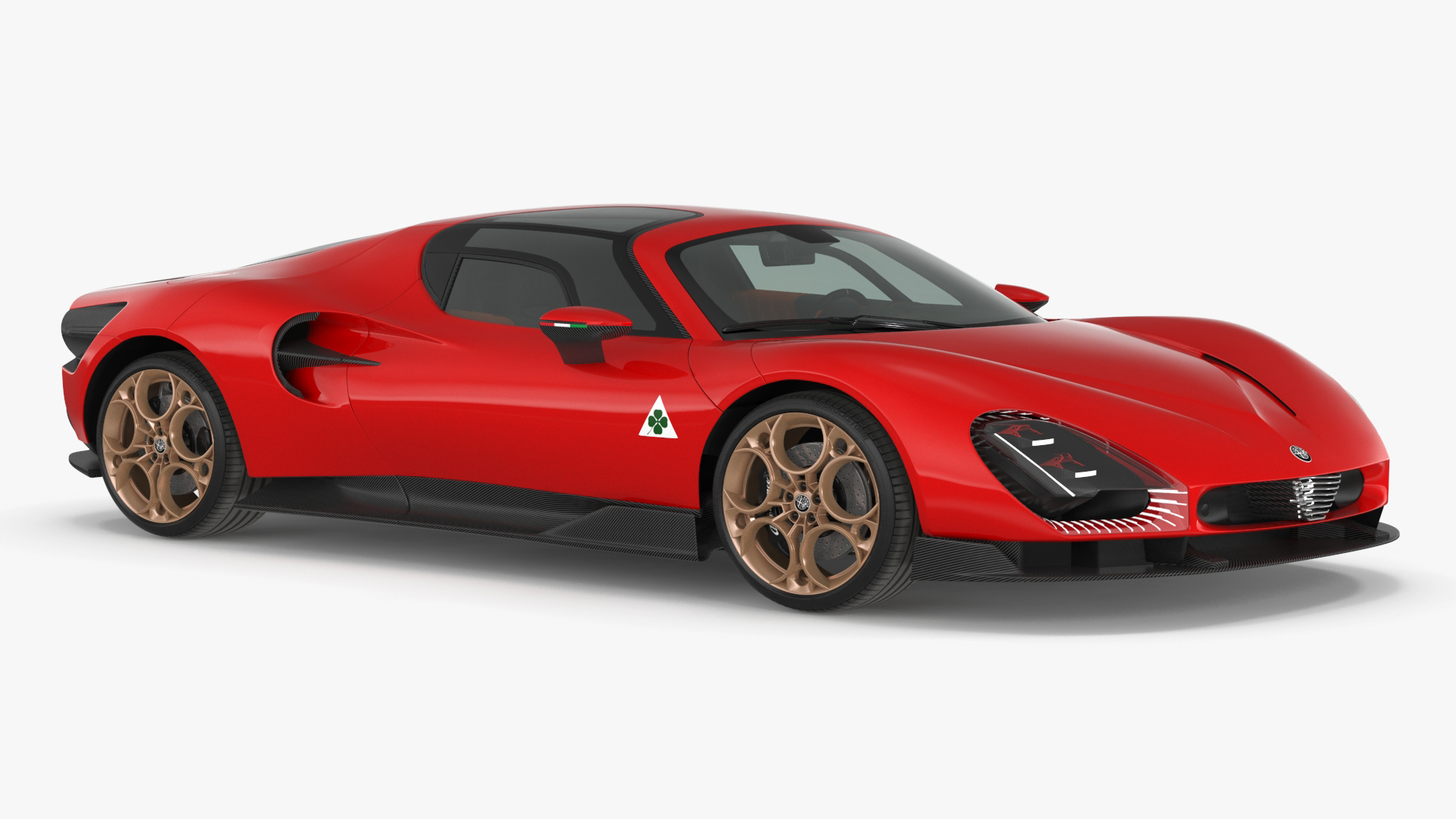 3D Supercar Alfa Romeo 33 Stradale Coupe Red