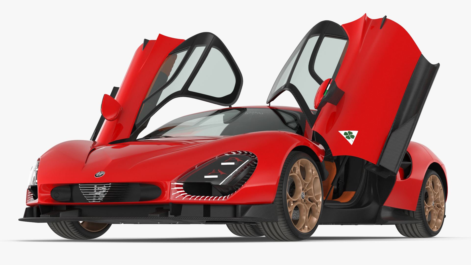 3D Supercar Alfa Romeo 33 Stradale Coupe Red