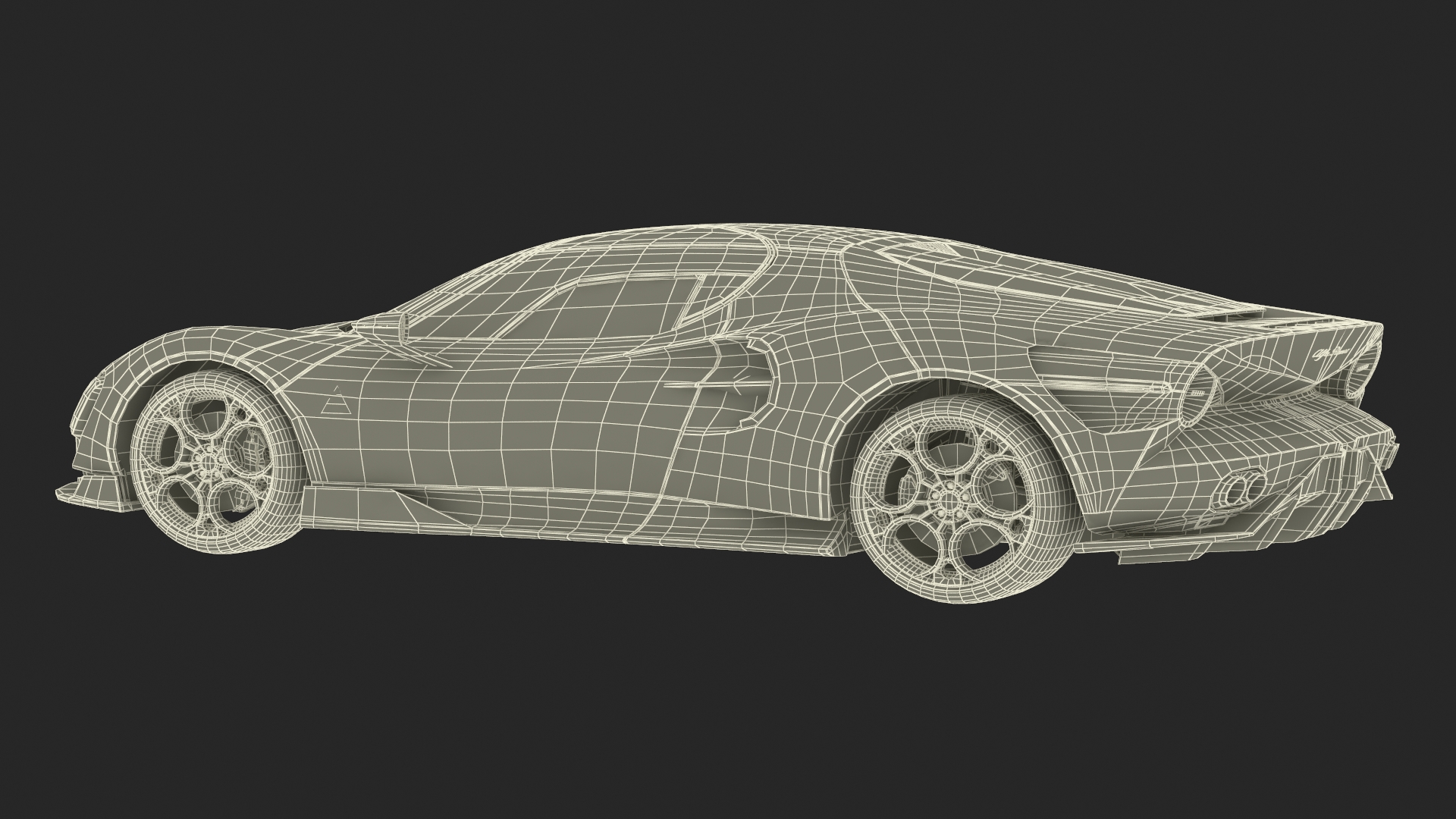 3D Supercar Alfa Romeo 33 Stradale Coupe Red