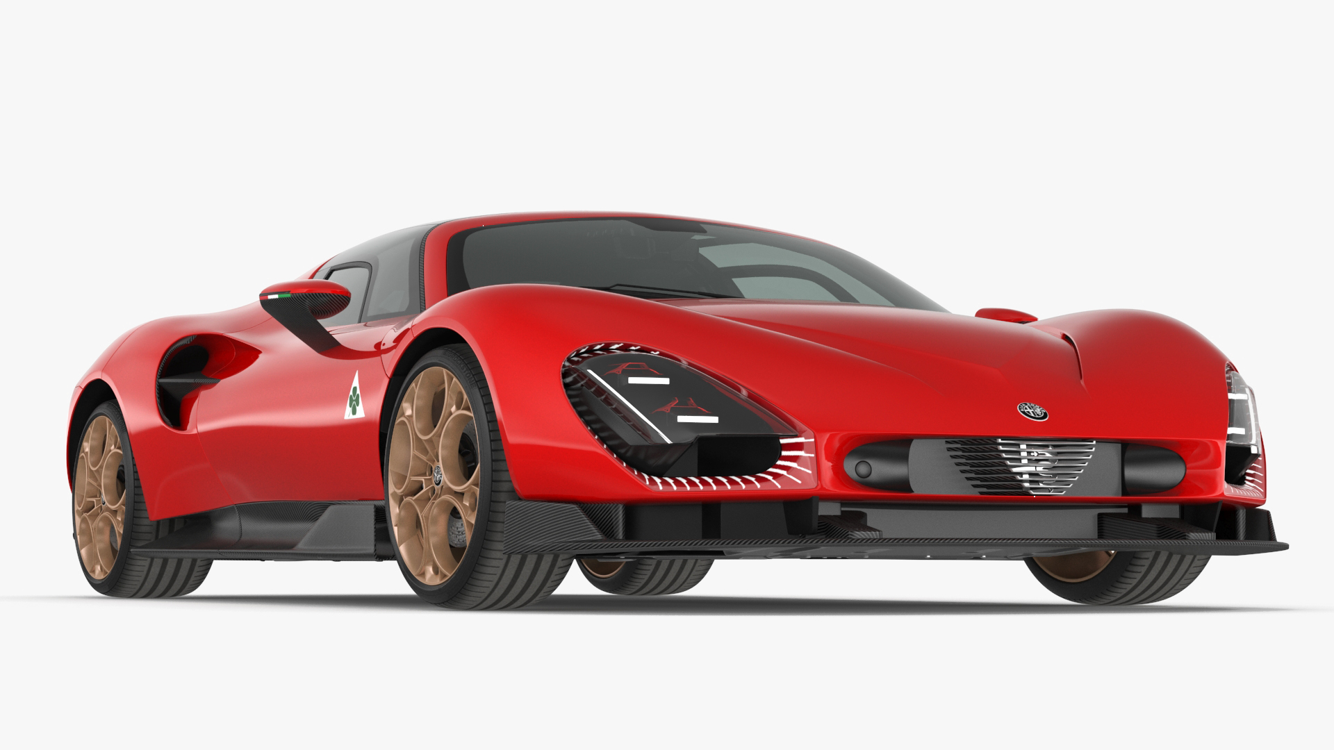 3D Supercar Alfa Romeo 33 Stradale Coupe Red