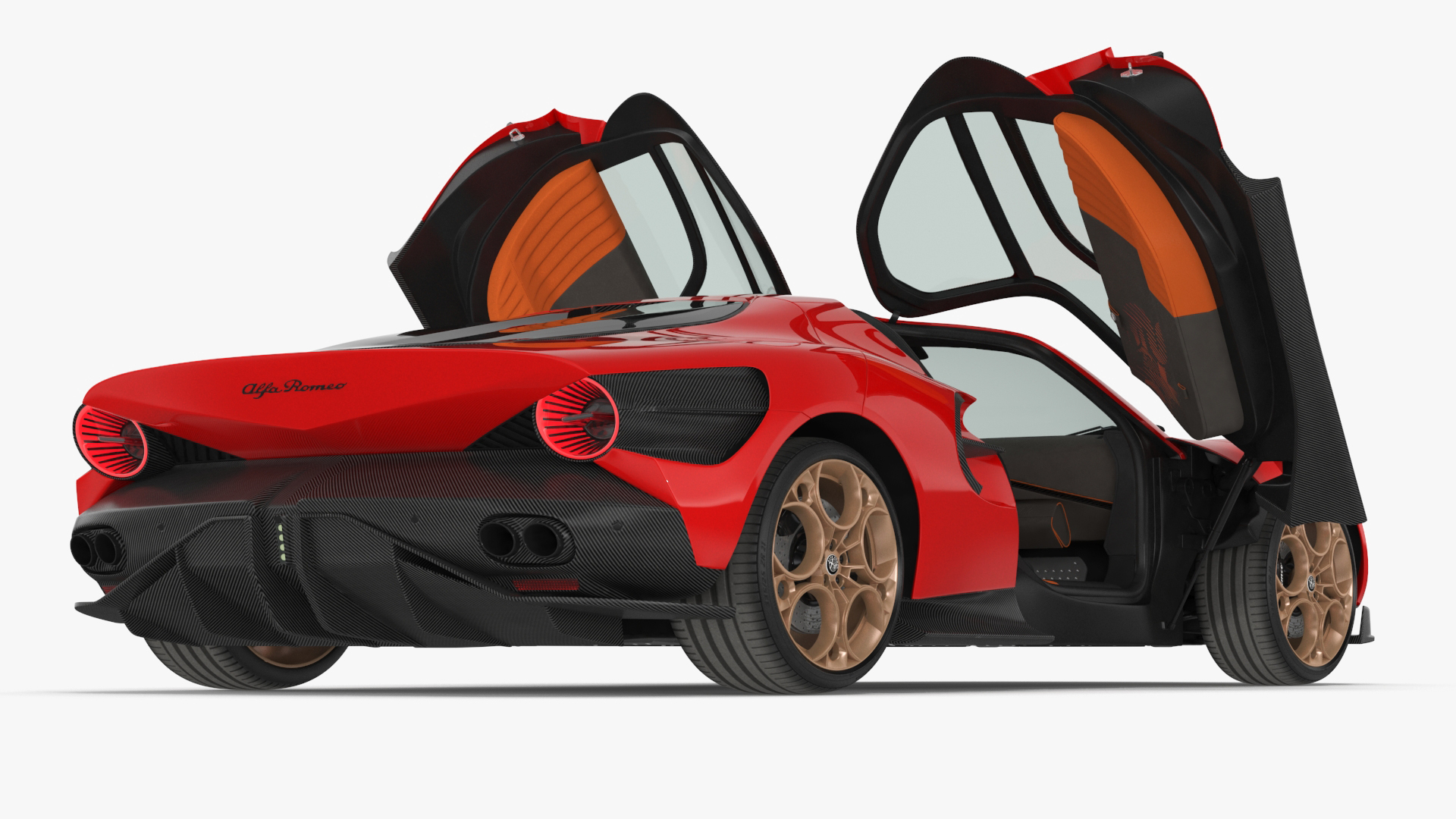 3D Supercar Alfa Romeo 33 Stradale Coupe Red