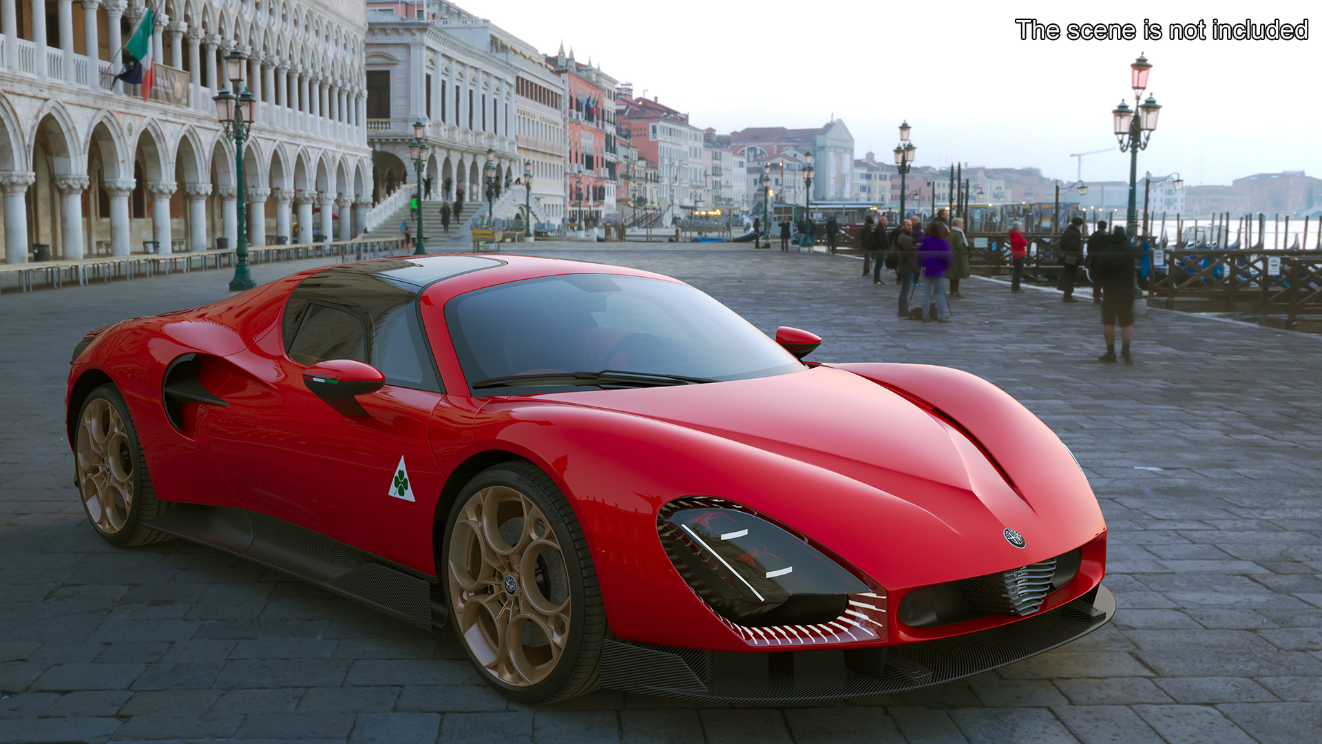 3D Supercar Alfa Romeo 33 Stradale Coupe Red
