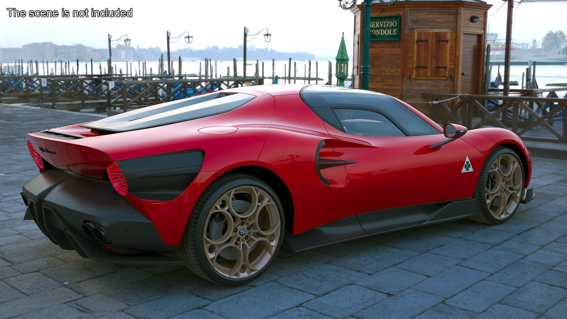 3D Supercar Alfa Romeo 33 Stradale Coupe Red
