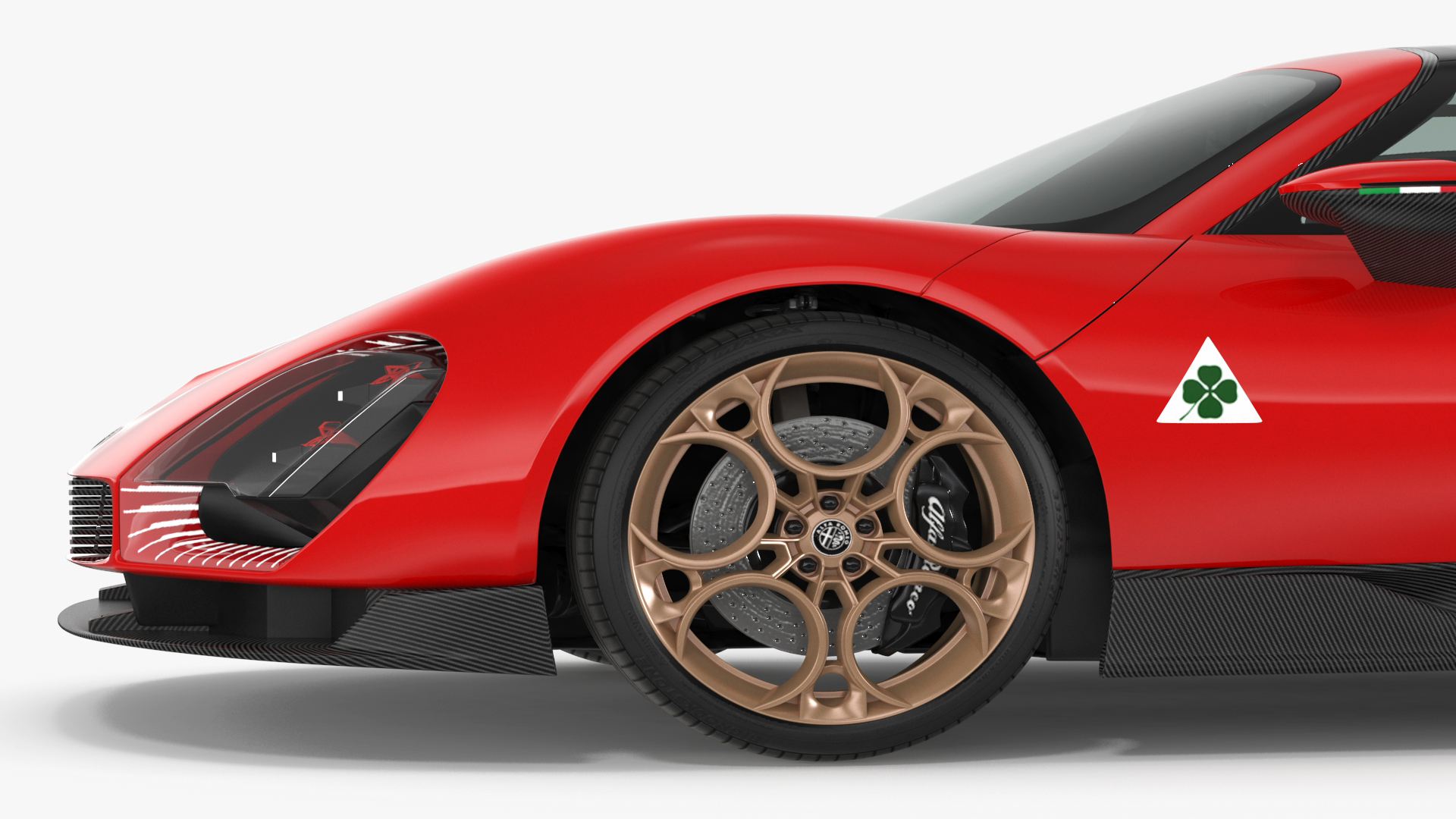 3D Supercar Alfa Romeo 33 Stradale Coupe Red