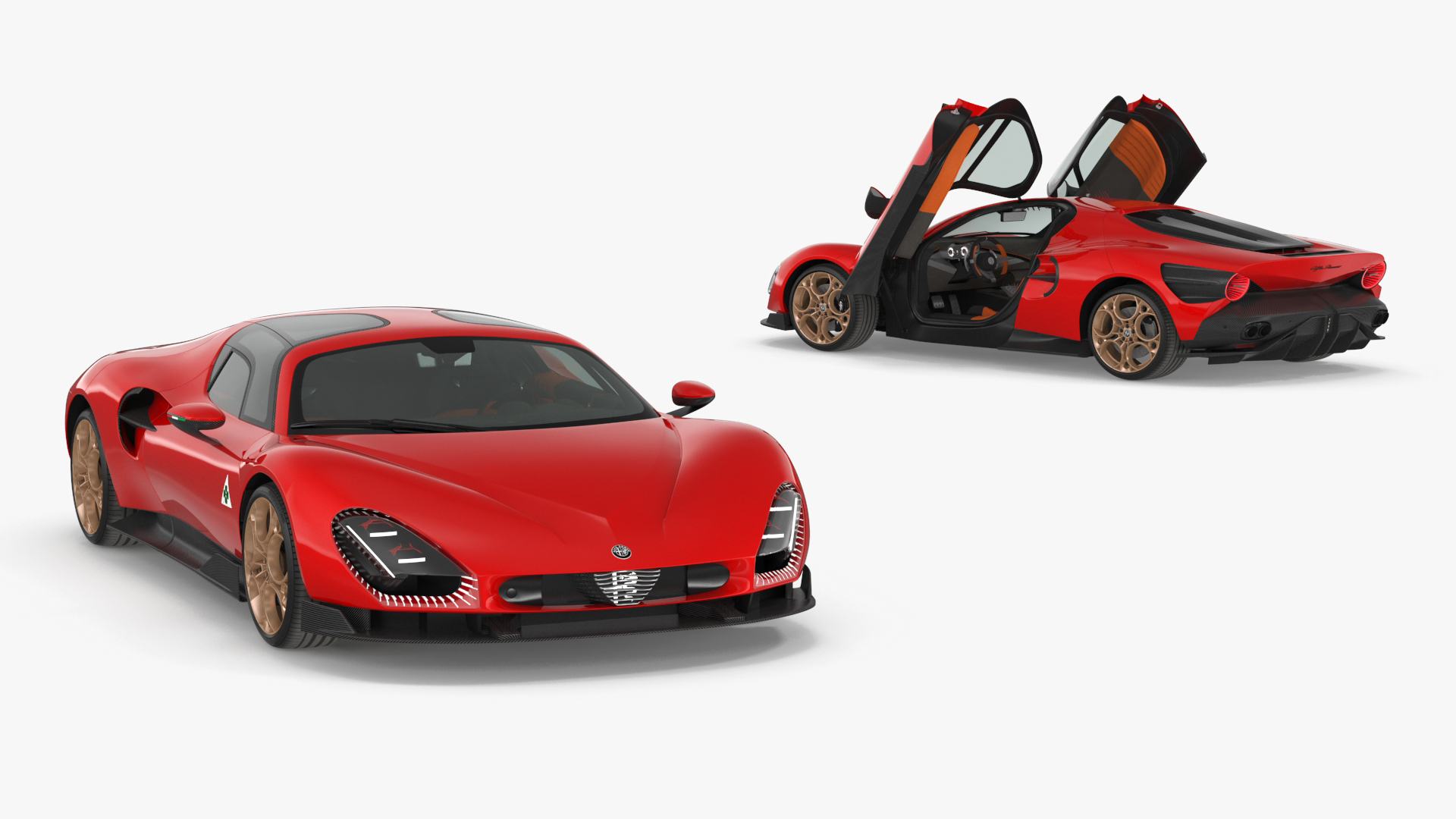 3D Supercar Alfa Romeo 33 Stradale Coupe Red