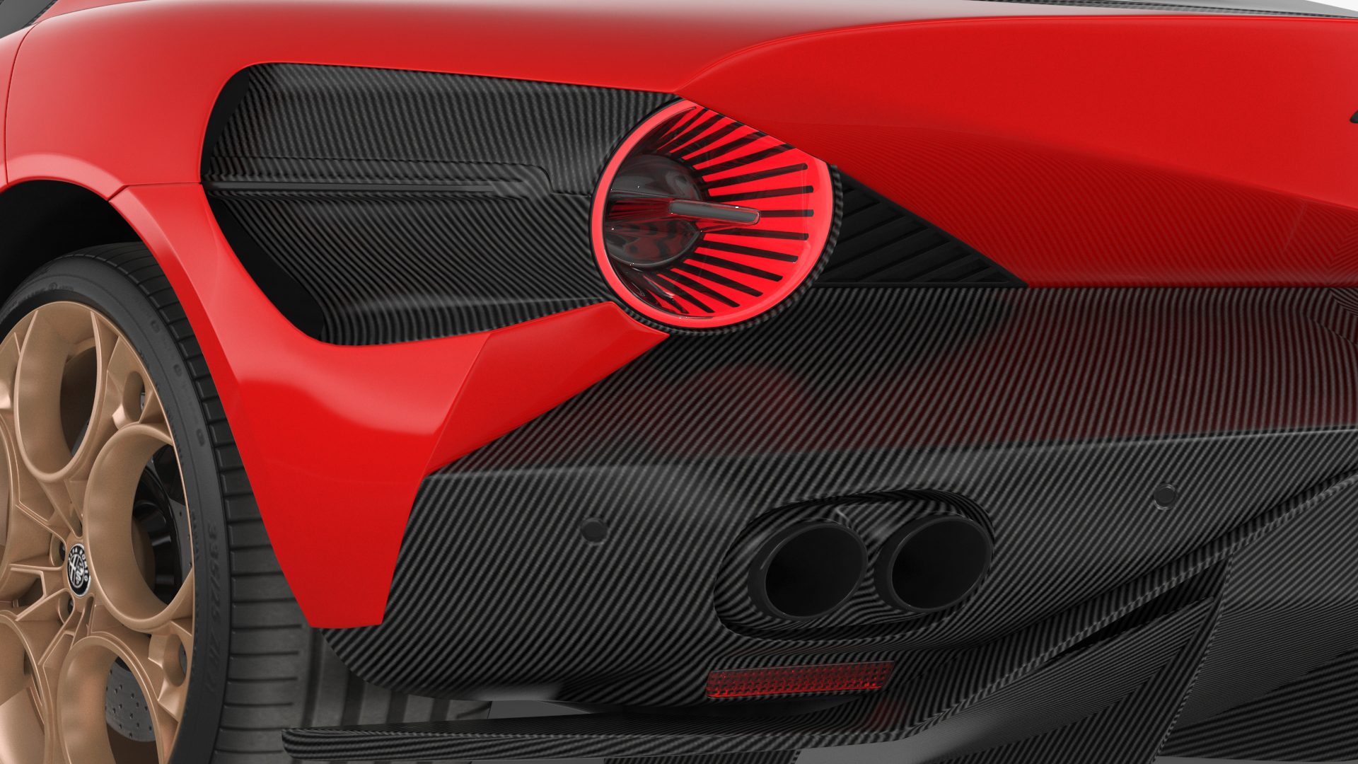 3D Supercar Alfa Romeo 33 Stradale Coupe Red