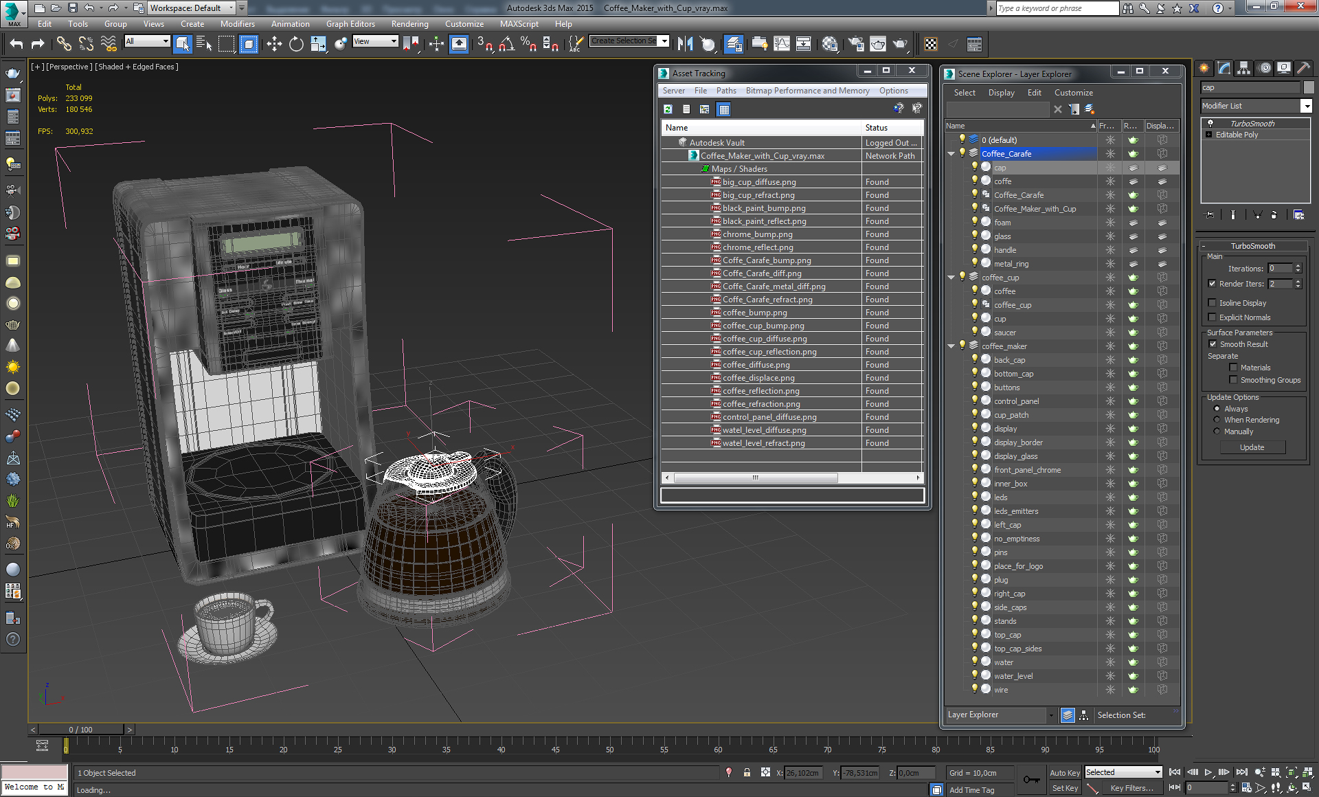 3D Coffee Maker with Cup