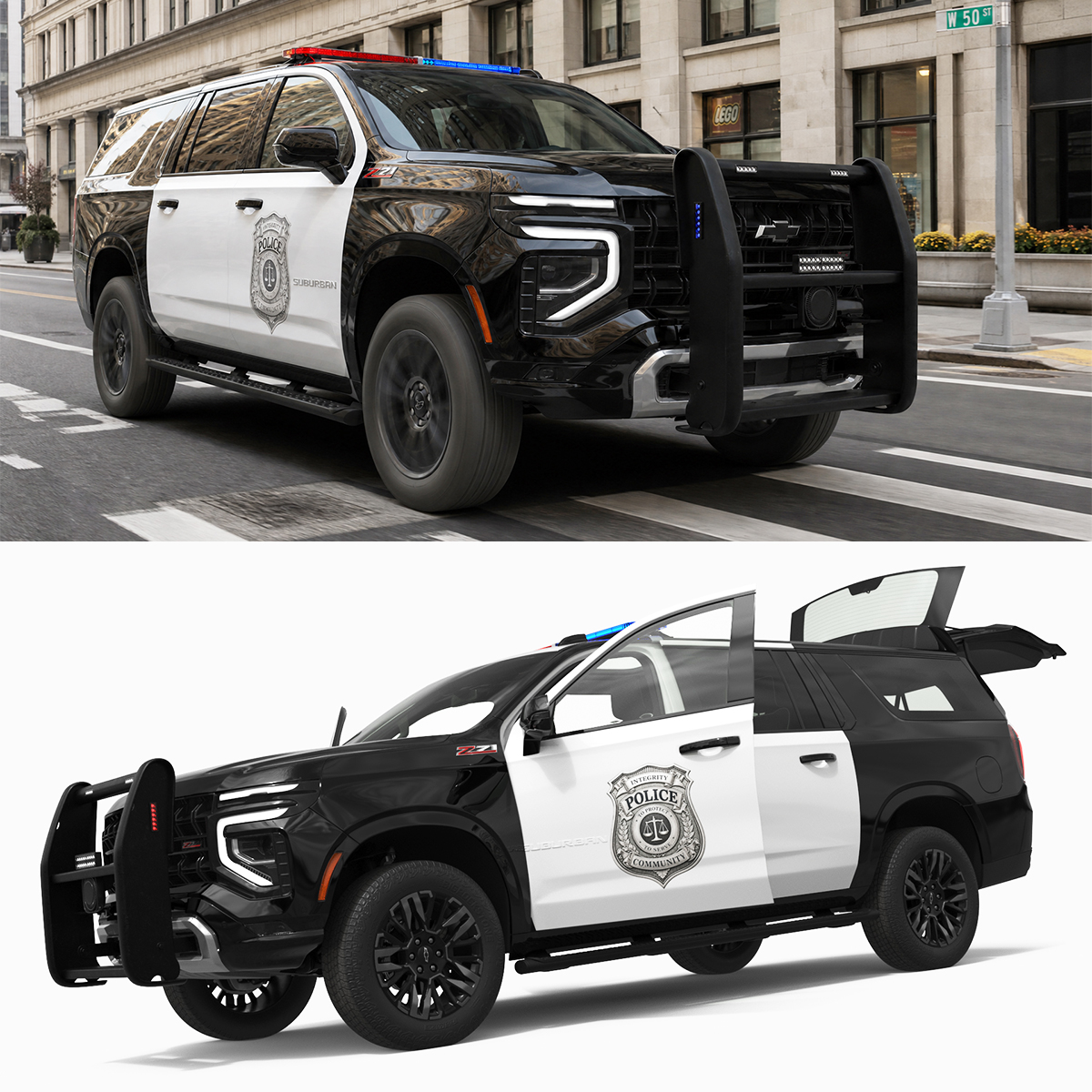 Police Patrol SUV Chevrolet Suburban 2025 3D model preview