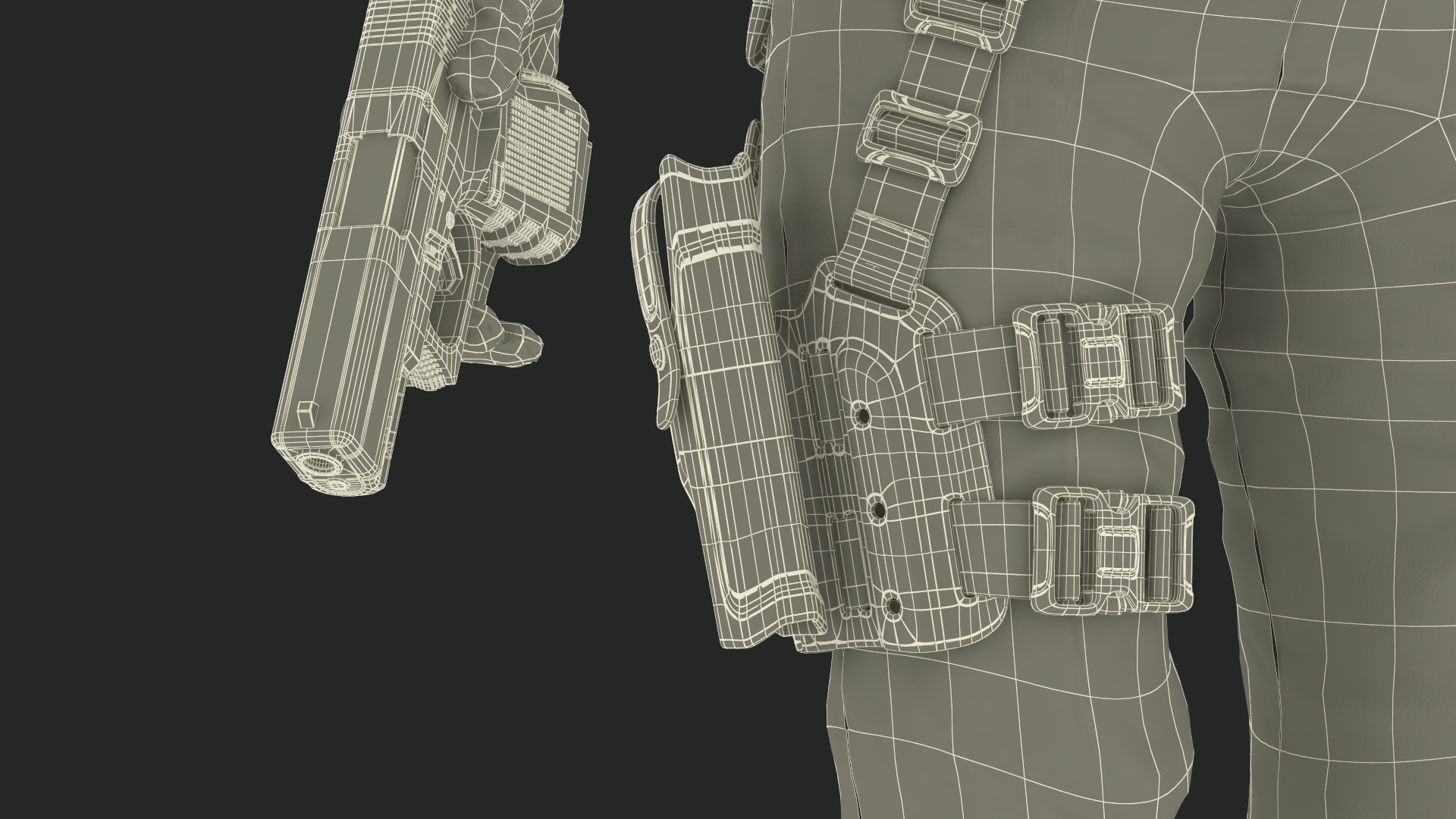 3D Tactical Police Officer Woman with Handgun Rigged for Cinema 4D model