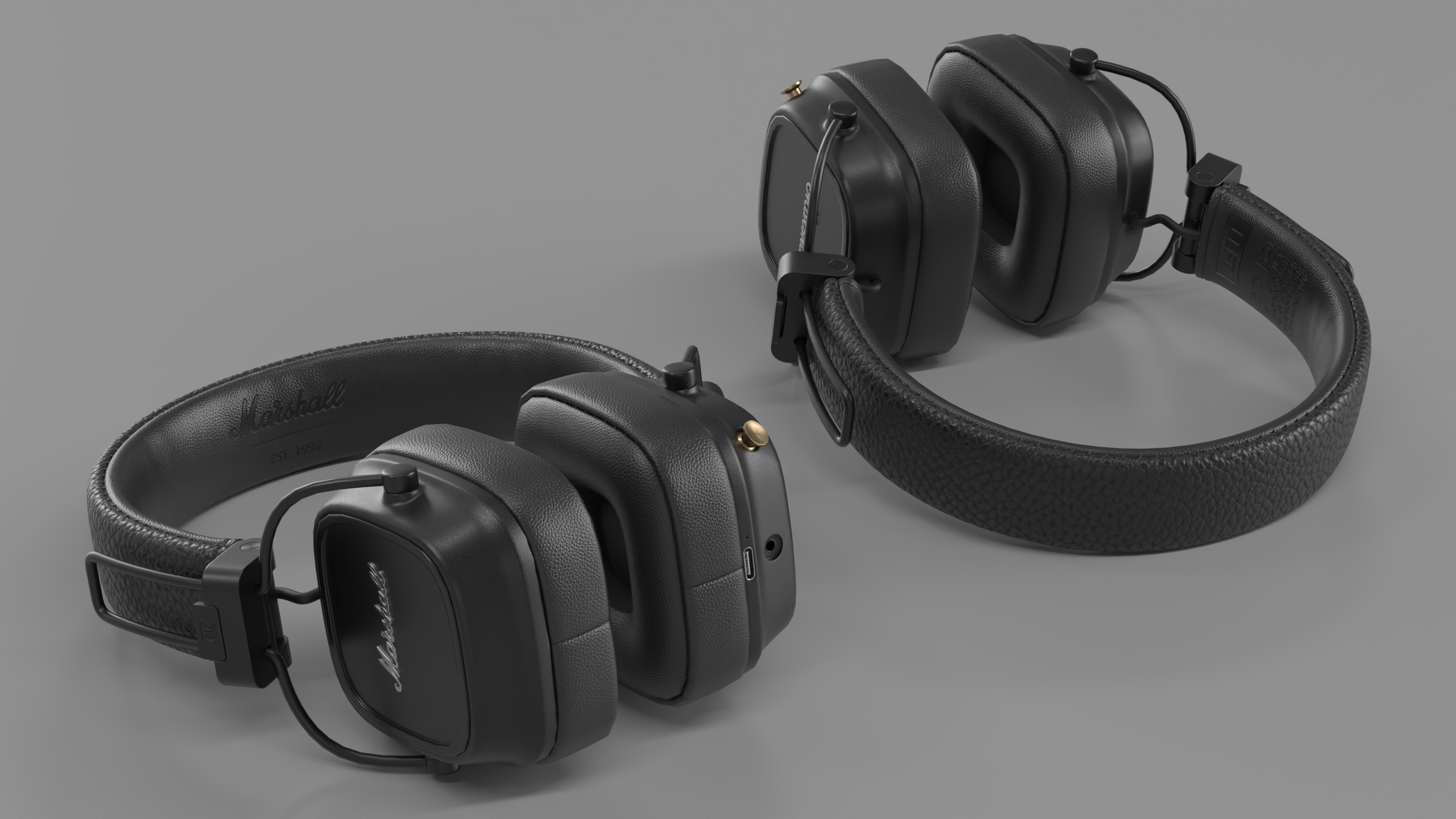 3D model Marshall Headphones Black