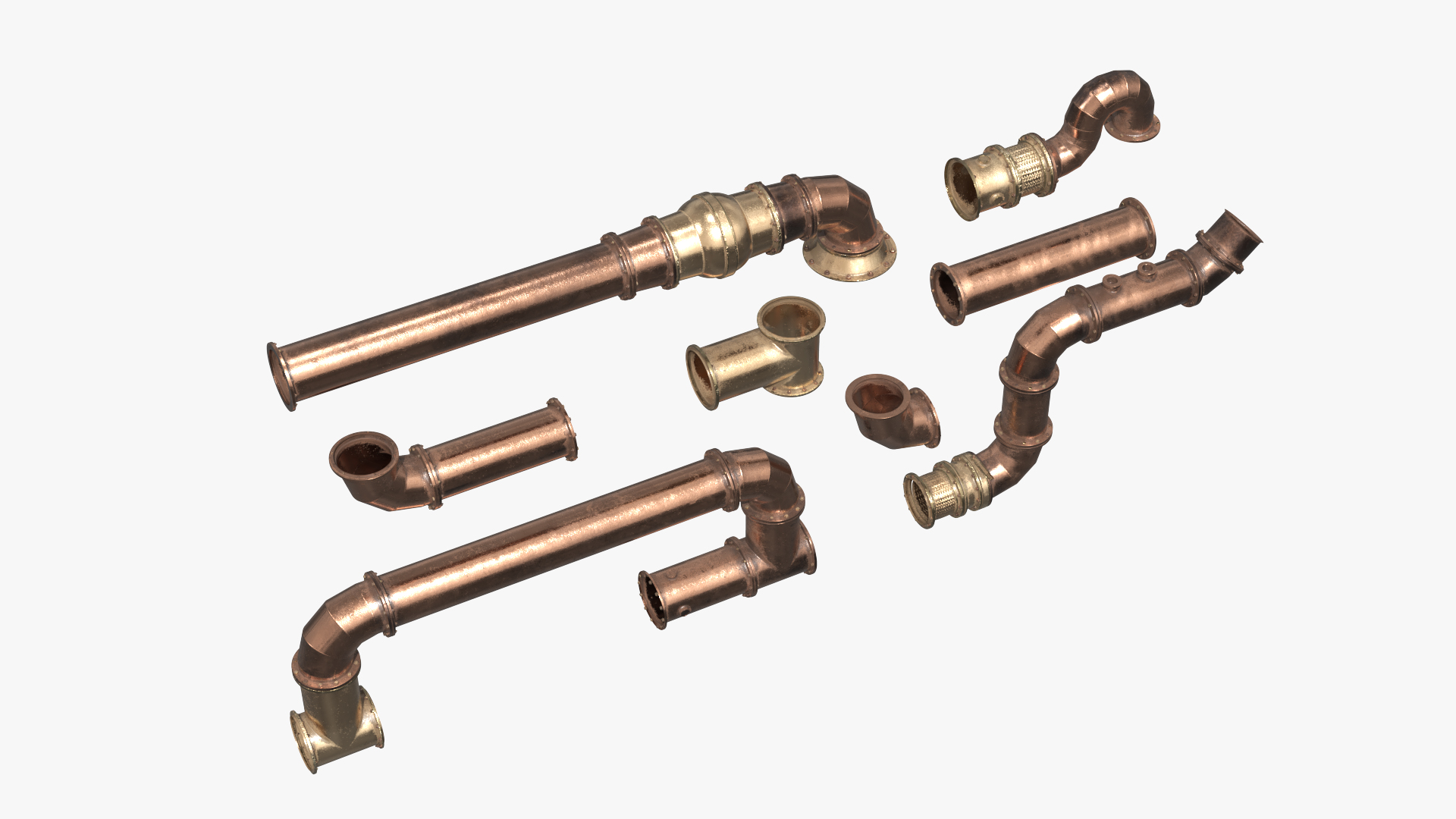 Industrial Copper Plumbing Pipe Set, view 5
