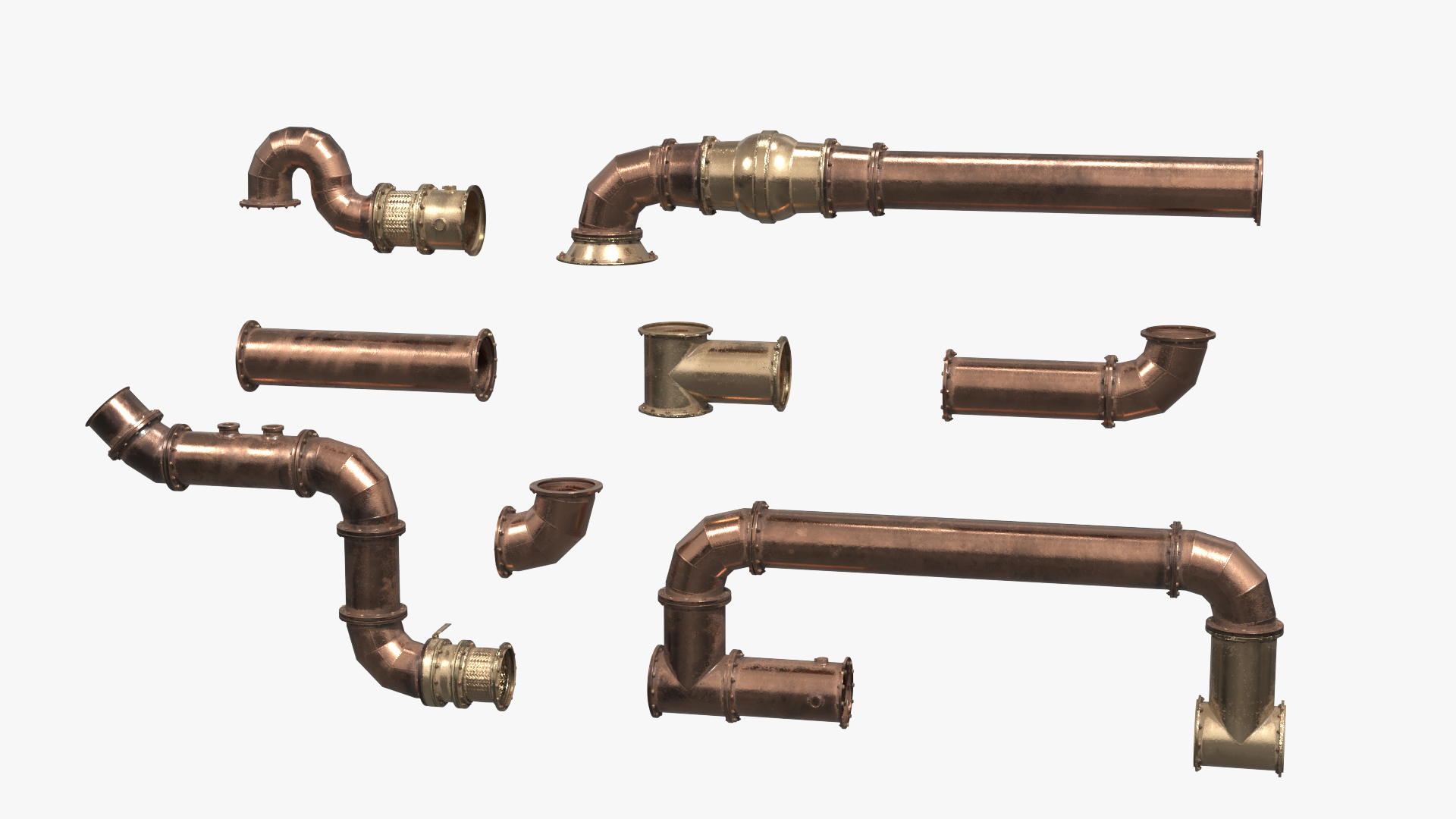 Industrial Copper Plumbing Pipe Set