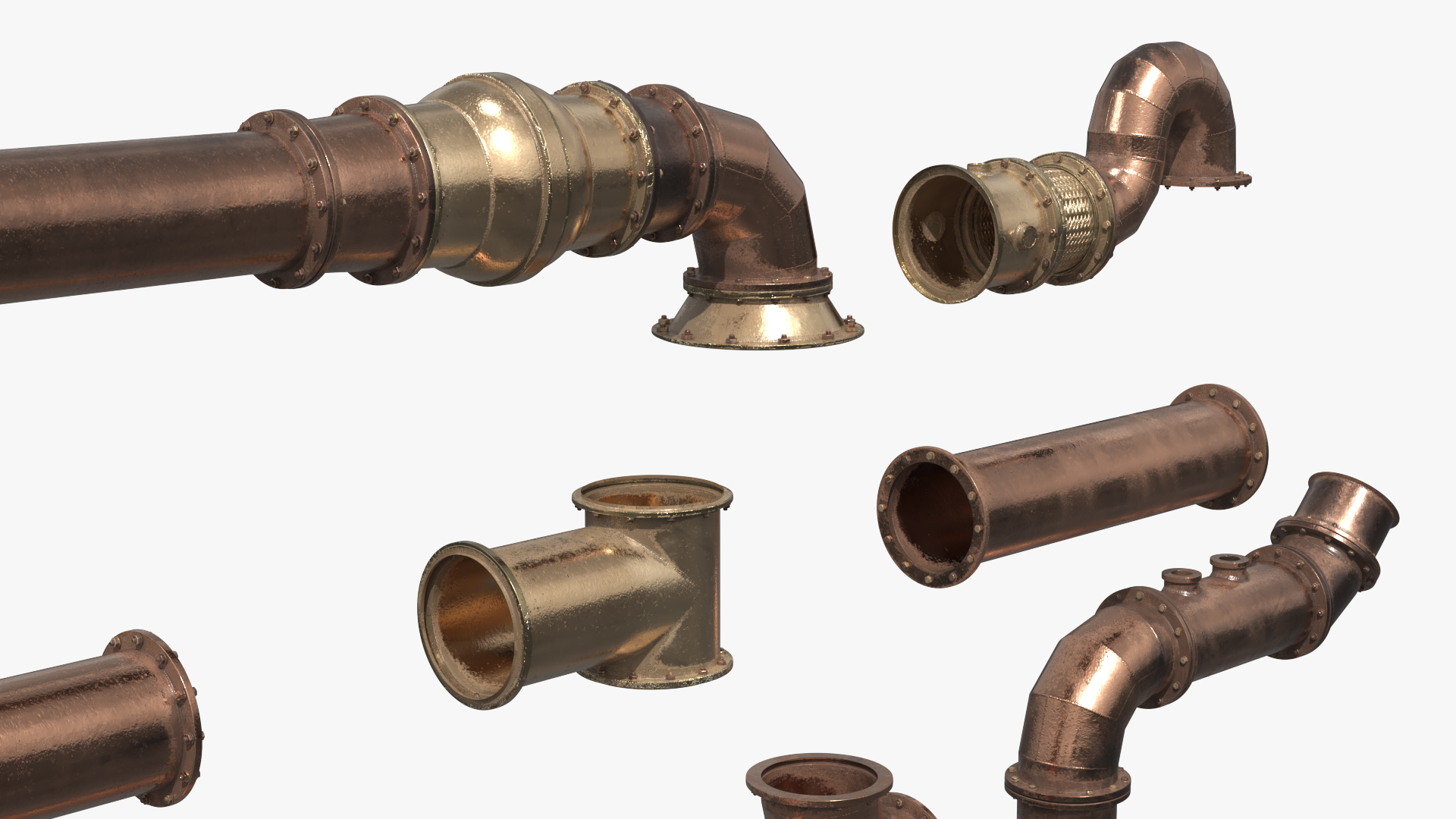 Industrial Copper Plumbing Pipe Set, view 9