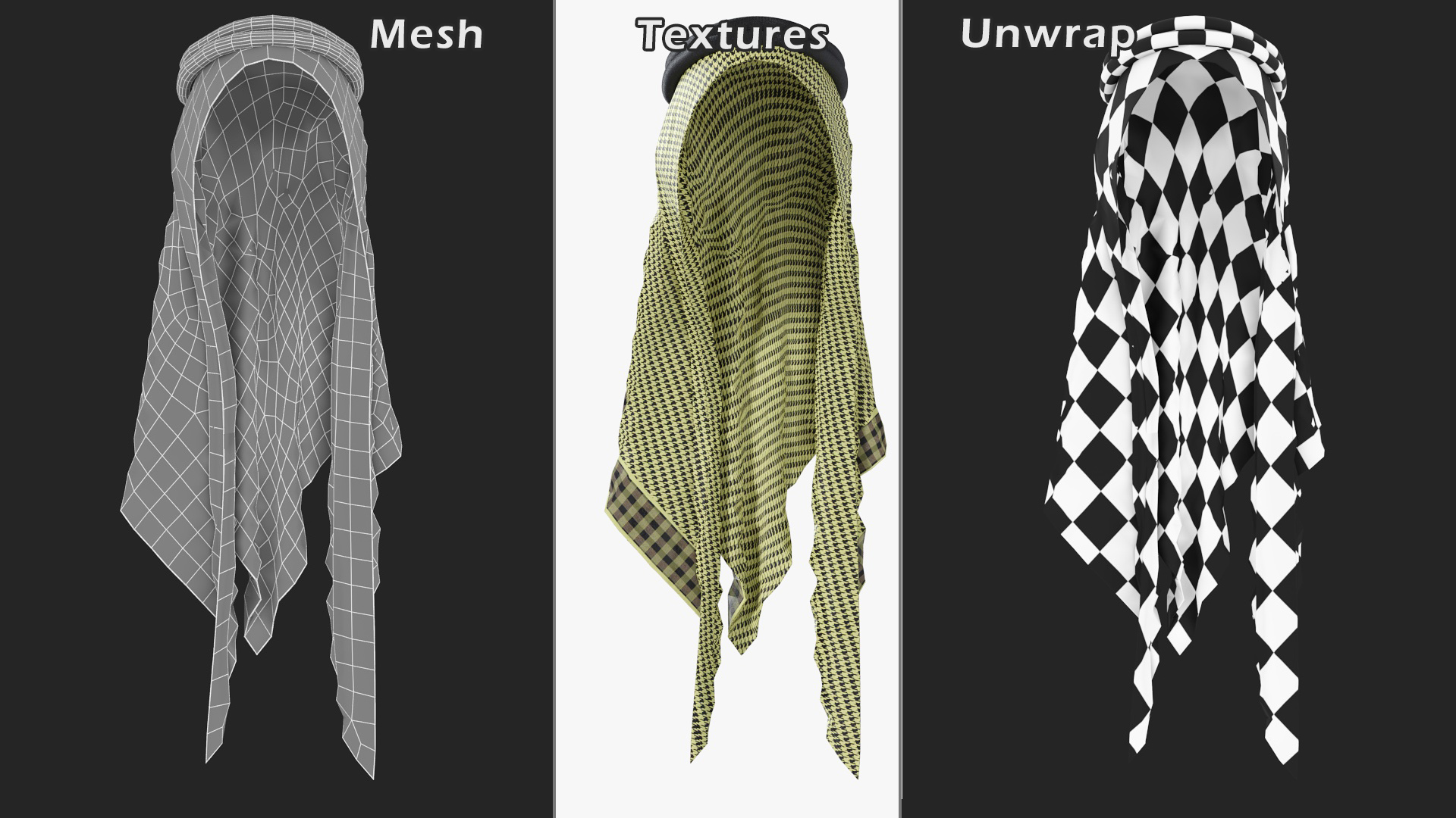 3D Green Traditional Arabic Hat model