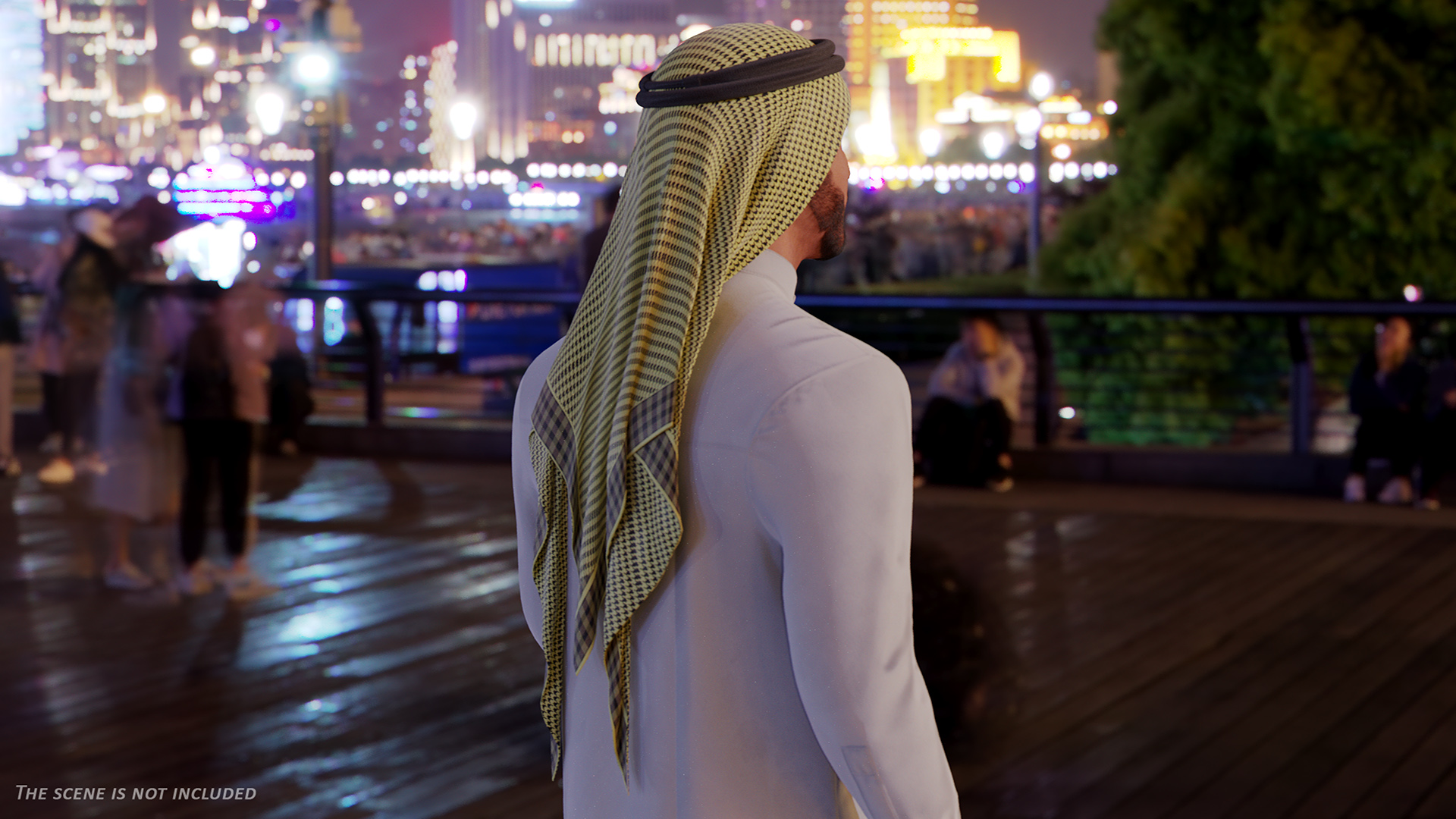 3D Green Traditional Arabic Hat model