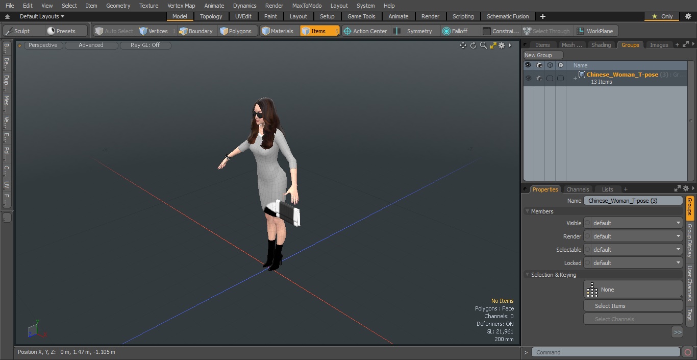3D model Chinese Woman T-pose