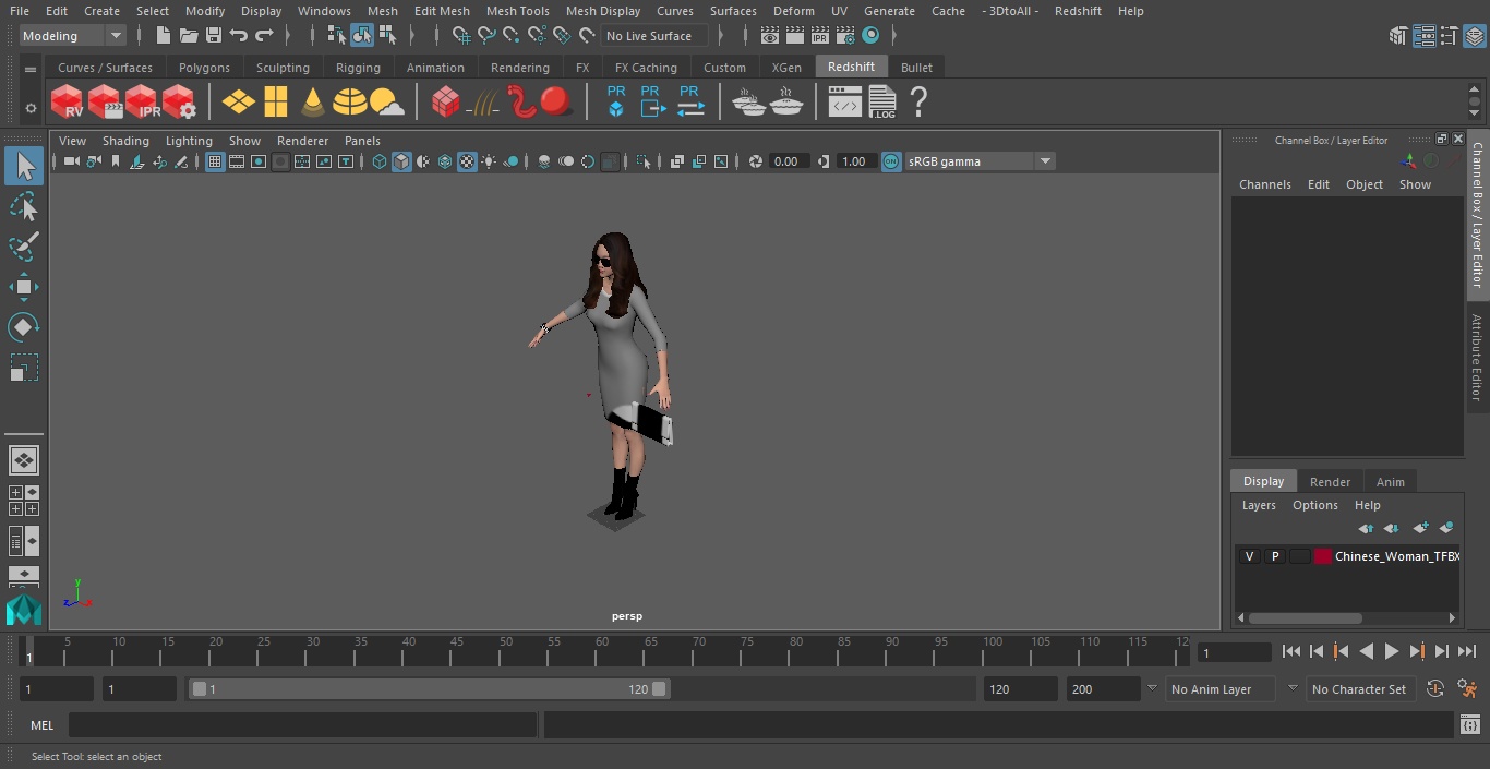 3D model Chinese Woman T-pose