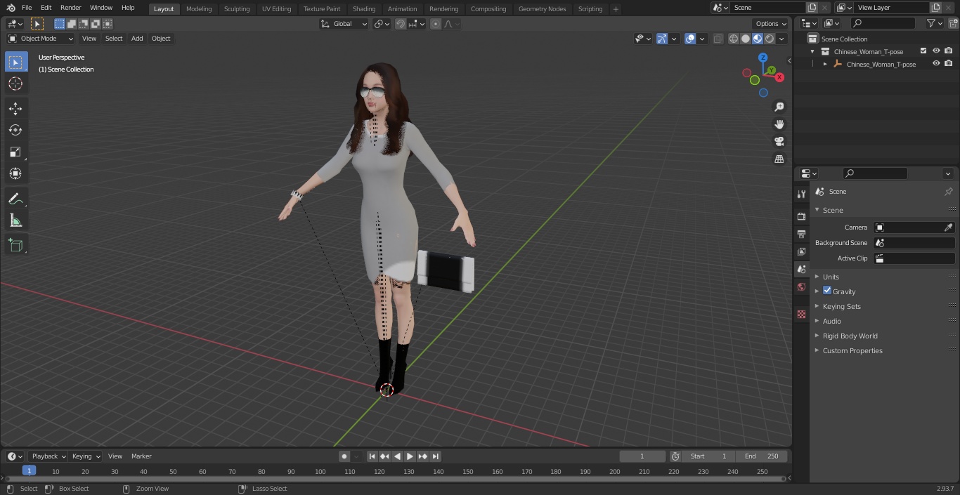 3D model Chinese Woman T-pose