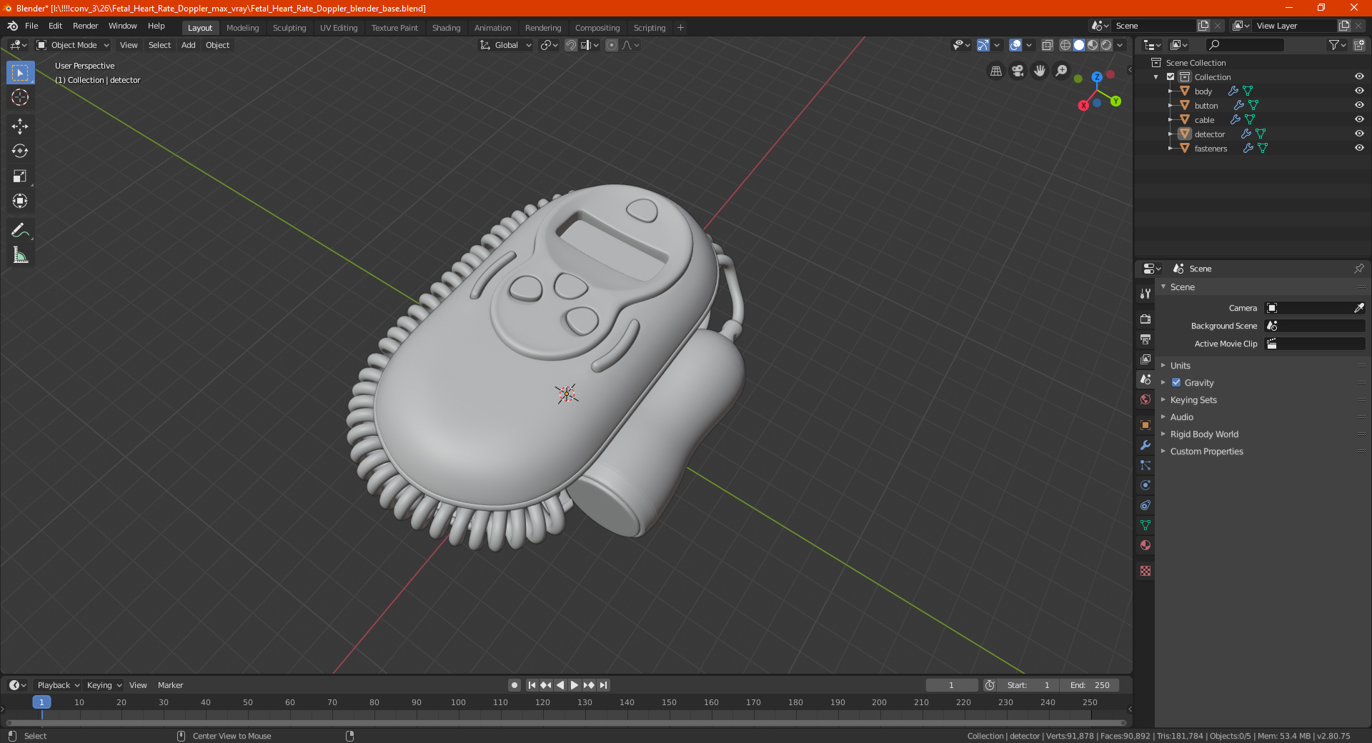 Fetal Heart Rate Doppler Sonicaid One 3D