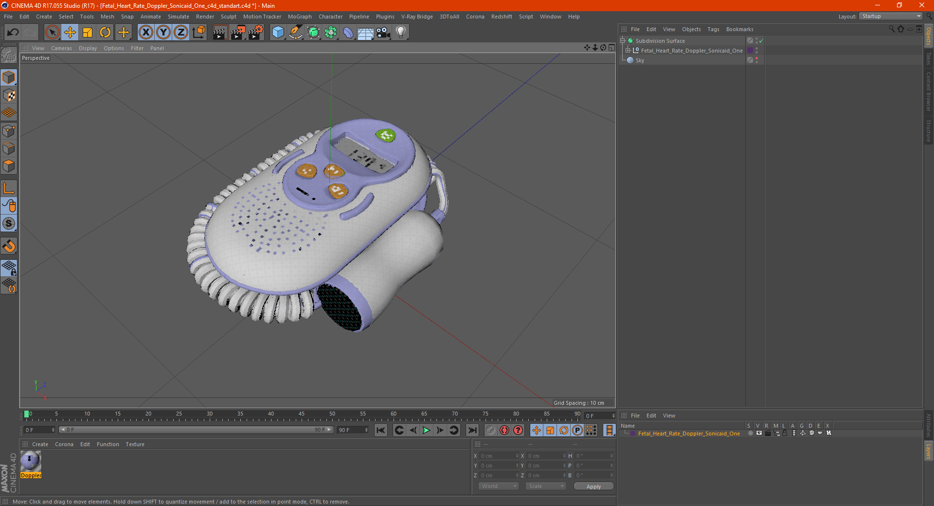 Fetal Heart Rate Doppler Sonicaid One 3D