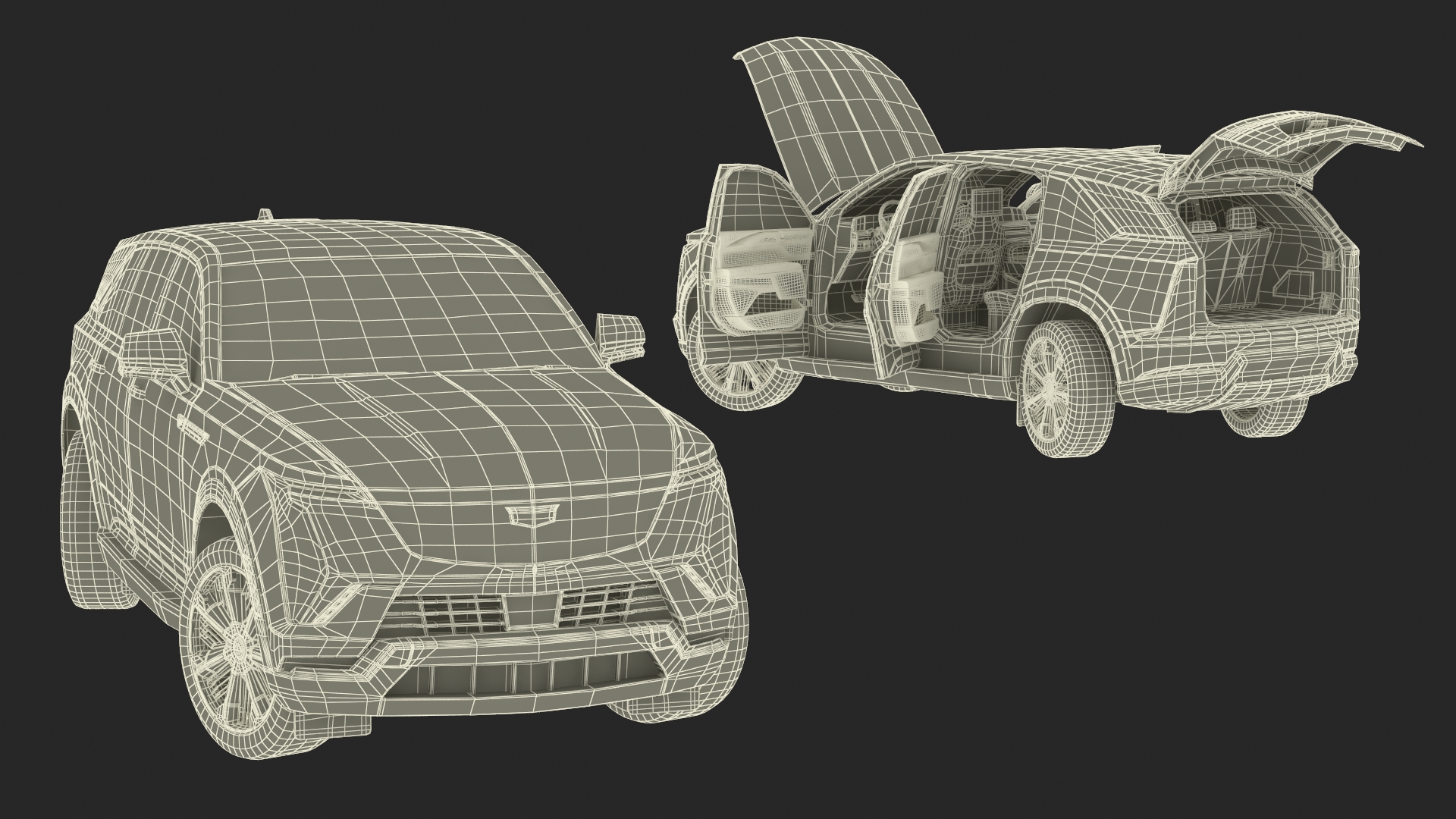 3D Cadillac Escalade IQ 2025 EV Black Raven Rigged for Maya