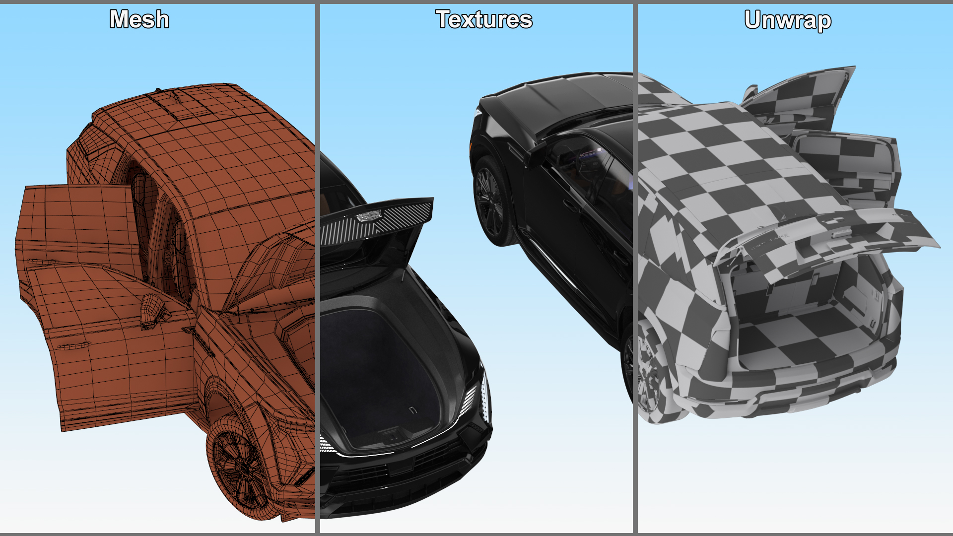 3D Cadillac Escalade IQ 2025 EV Black Raven Rigged for Maya