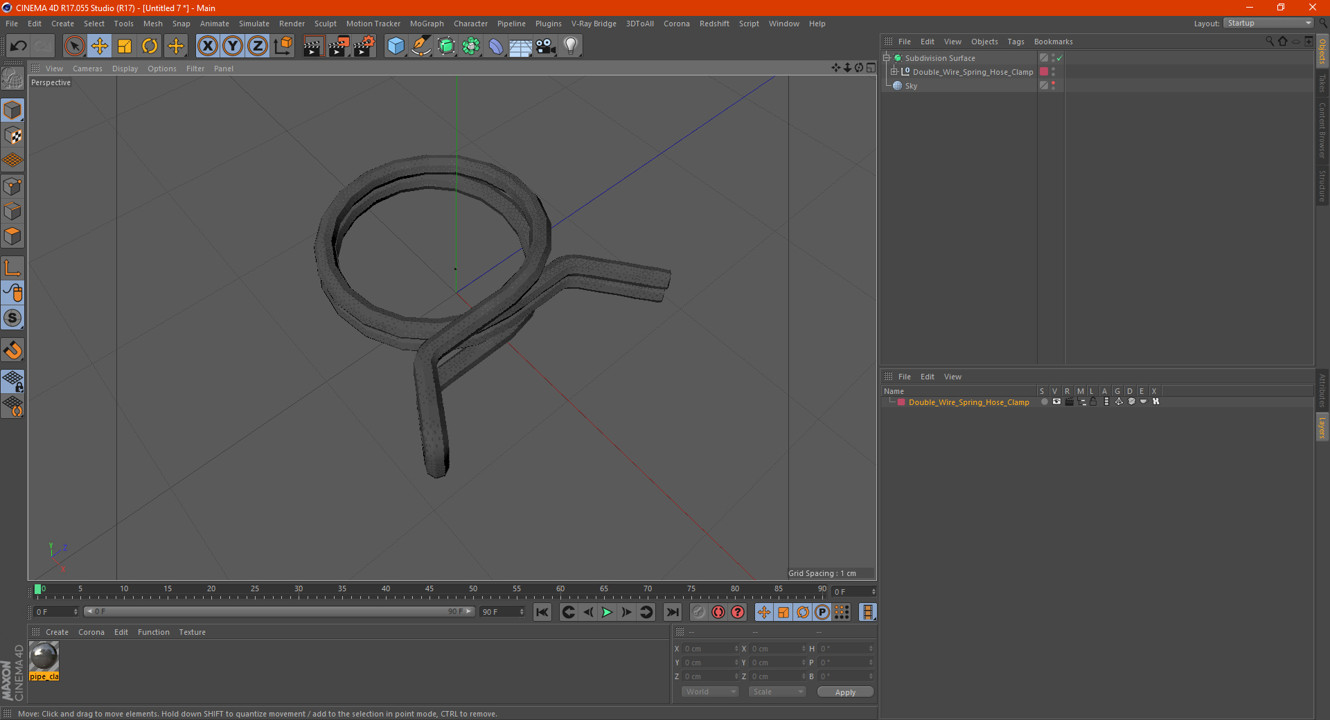 Double Wire Spring Hose Clamp 3D model