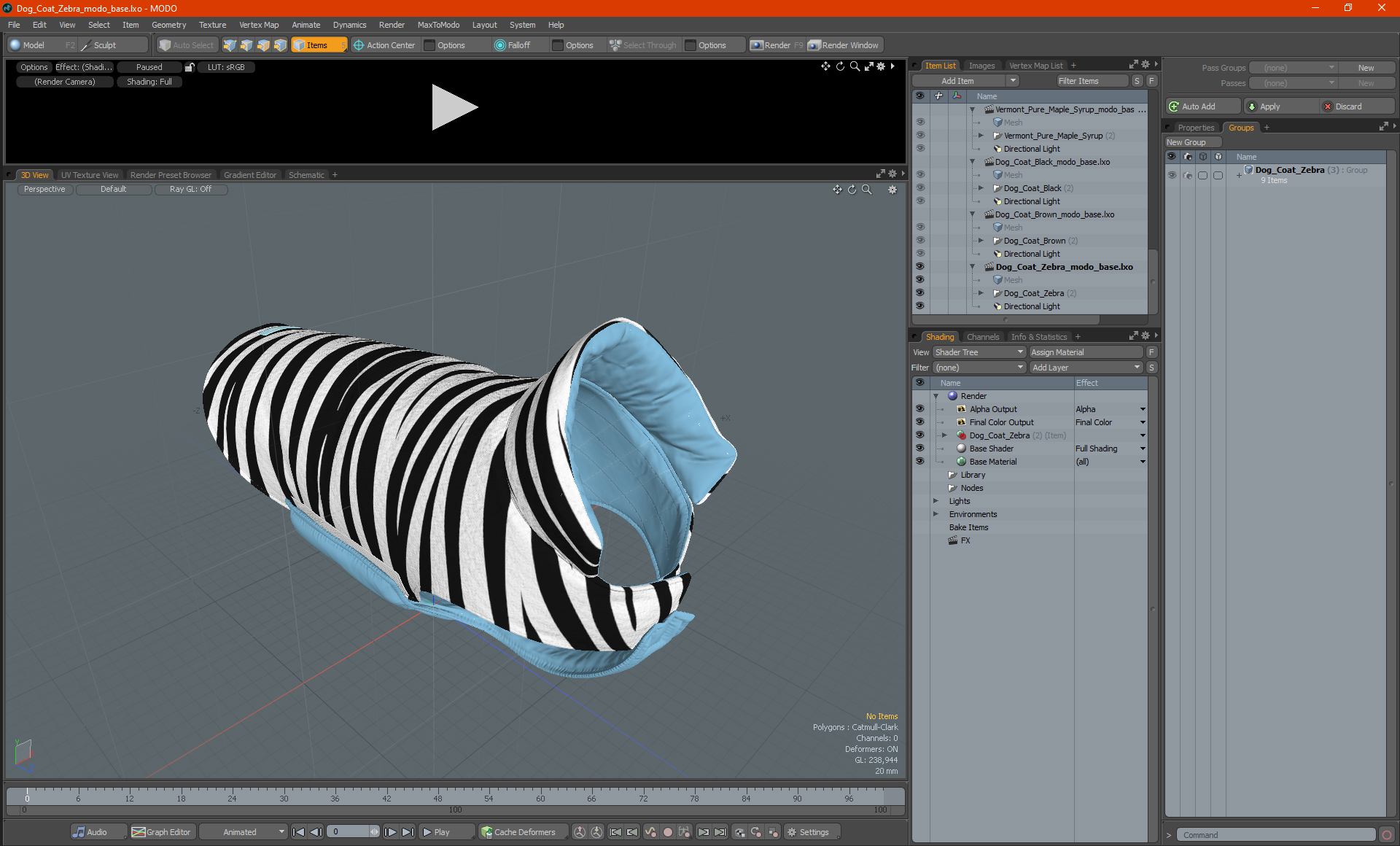 Dog Coat Zebra 3D model