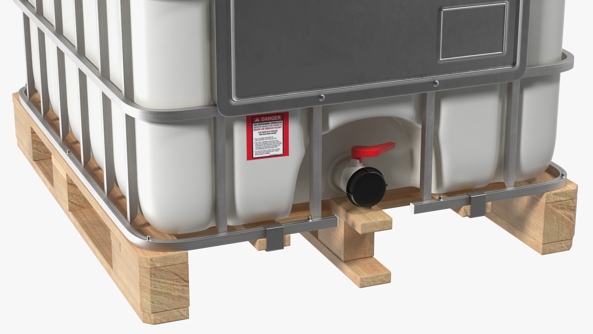 IBC Fluid Container 1000 Litre Wooden Pallet 3D model