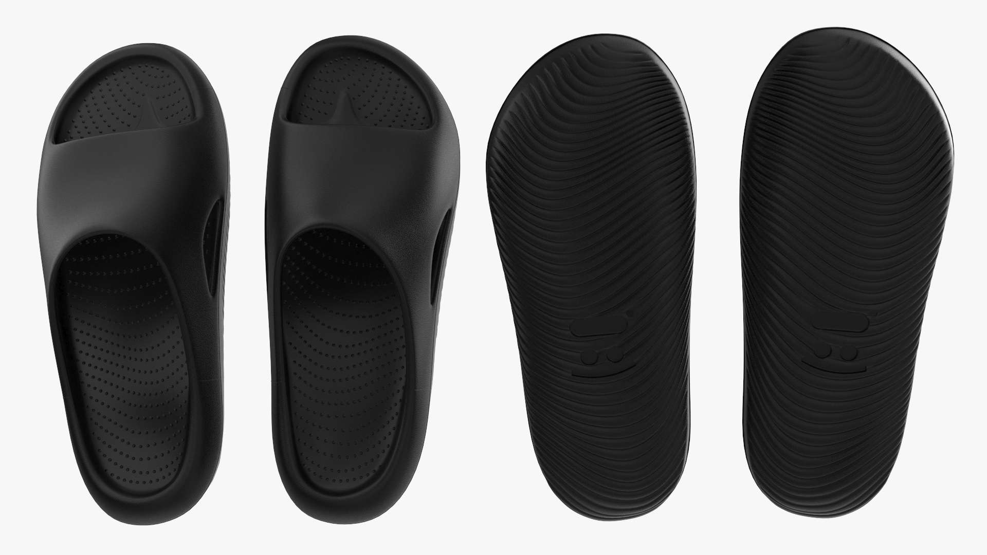 3D Casual Flip Flops Black model