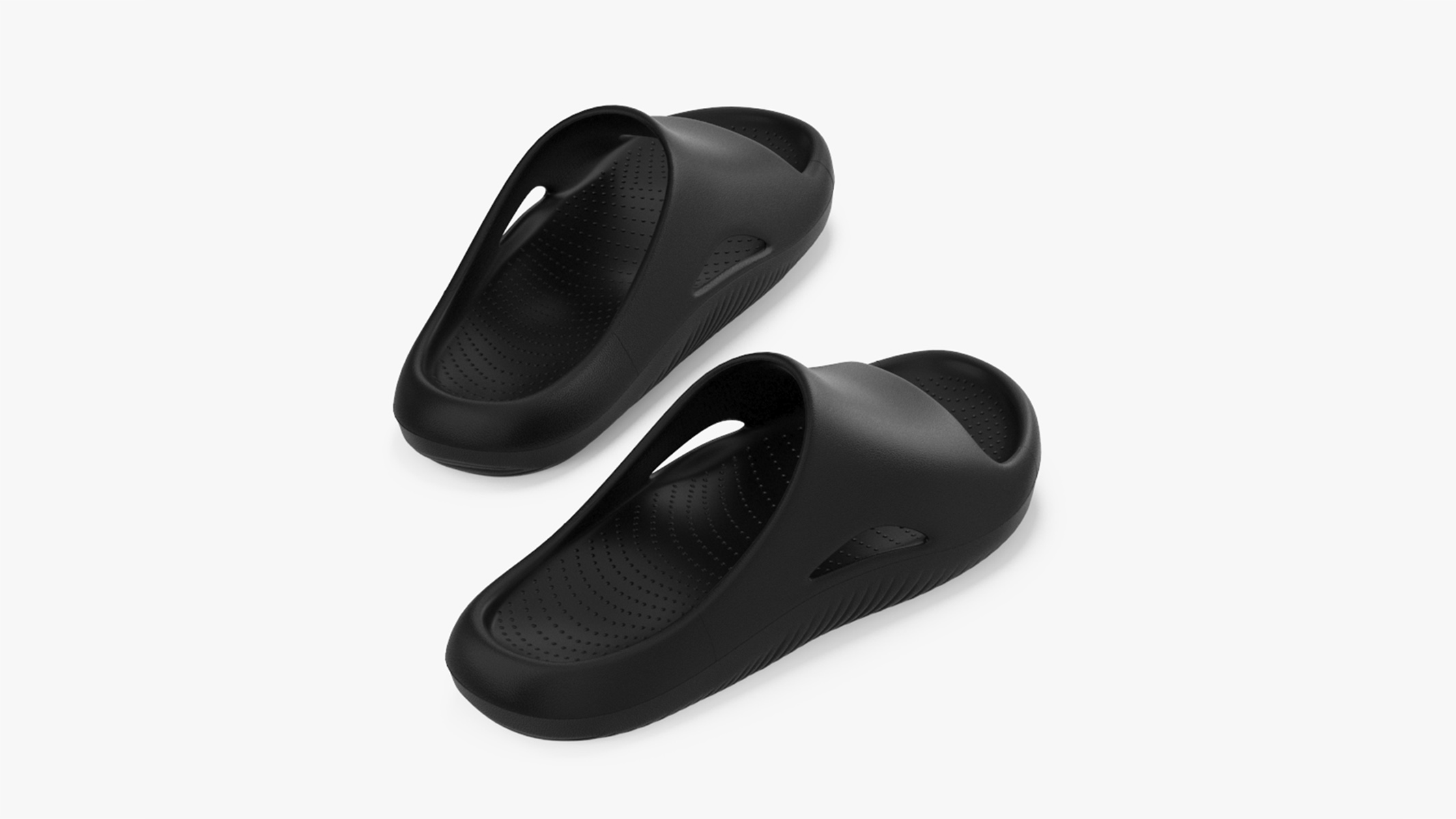 3D Casual Flip Flops Black model