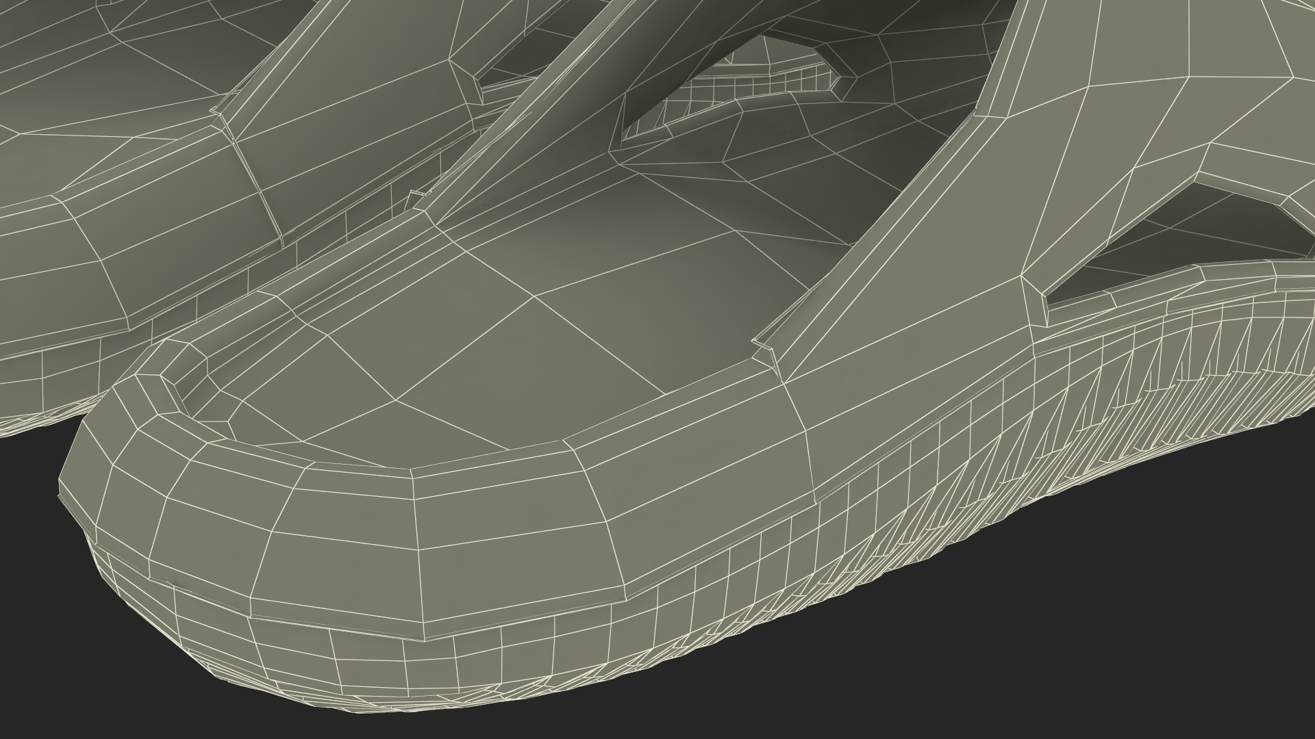 3D Casual Flip Flops Black model