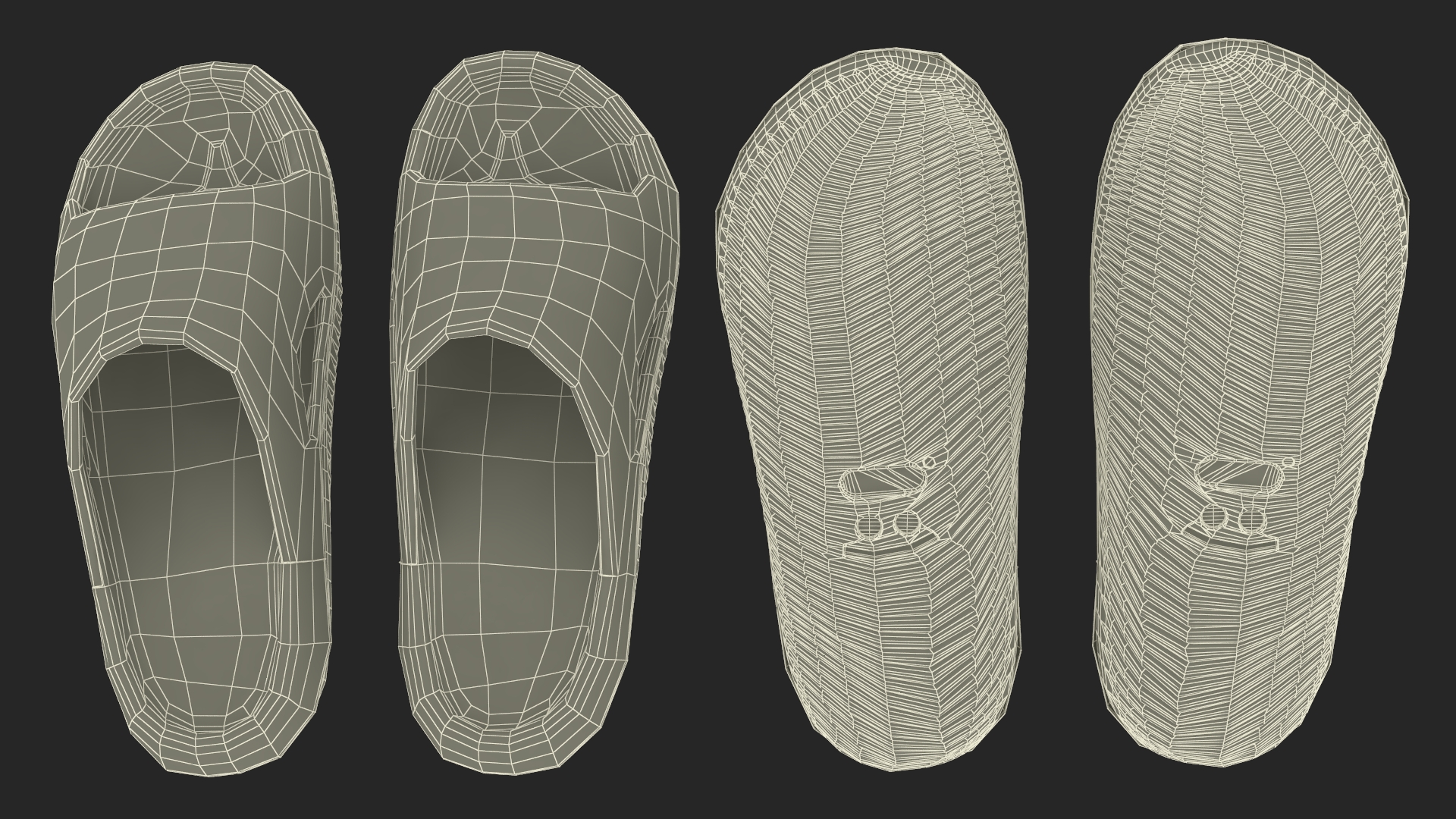 3D Casual Flip Flops Black model