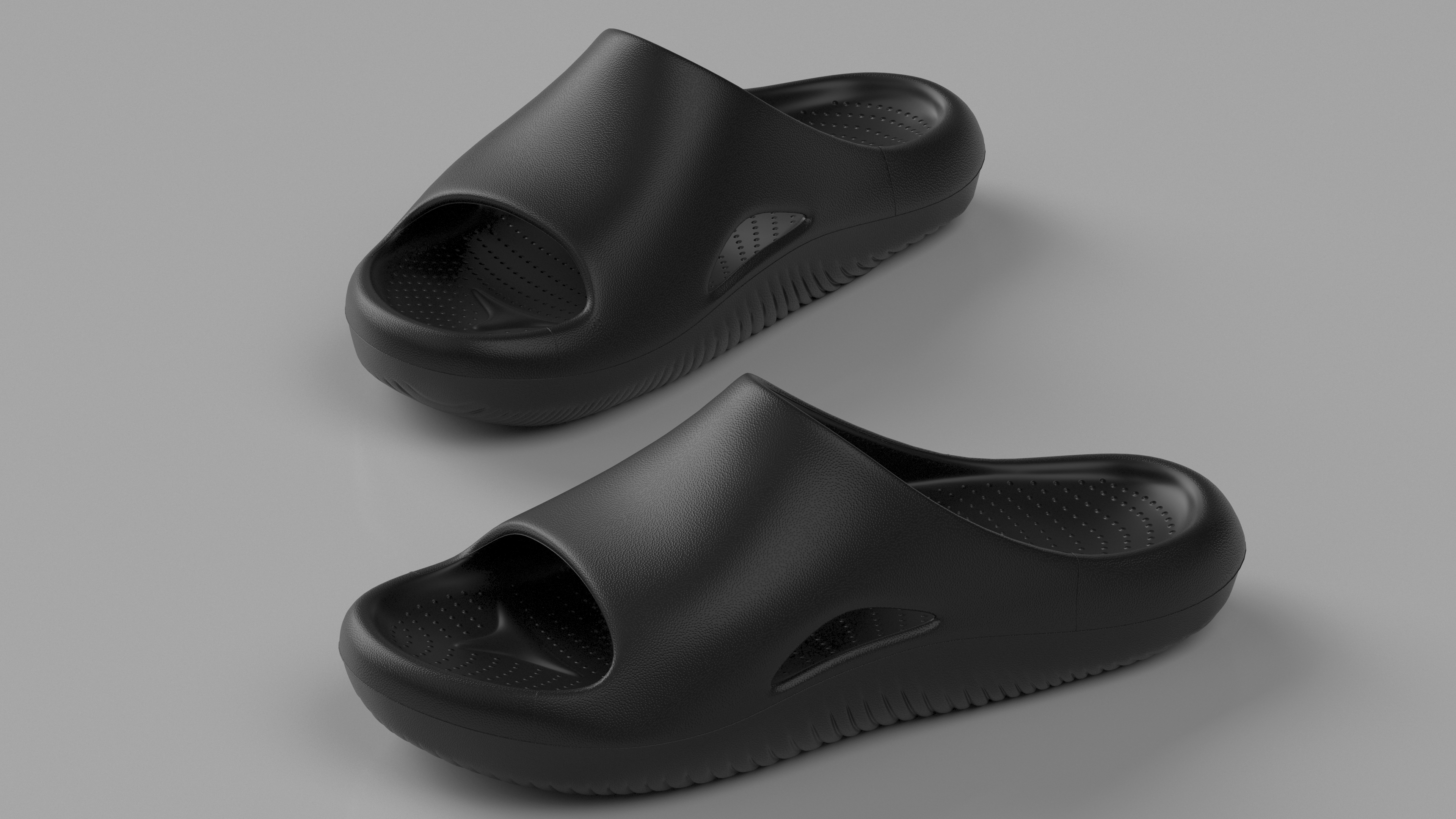 3D Casual Flip Flops Black model