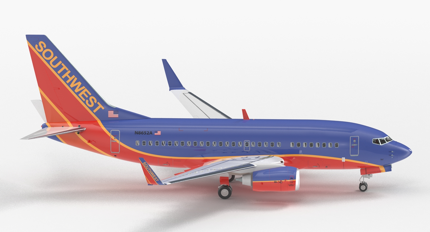 Boeing 737 600 with Interior Southwest Airlines Rigged 3D model